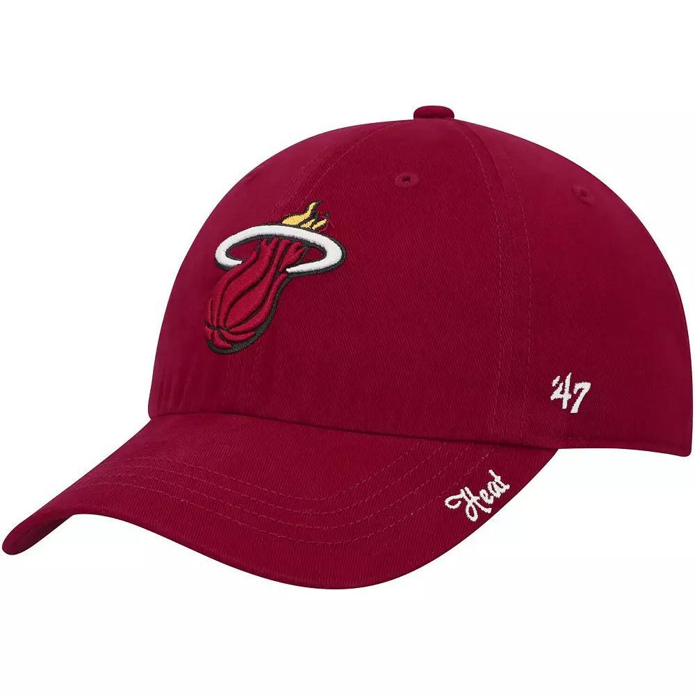 Women's '47 Red Miami Heat Miata Clean Up Adjustable Hat Product Image