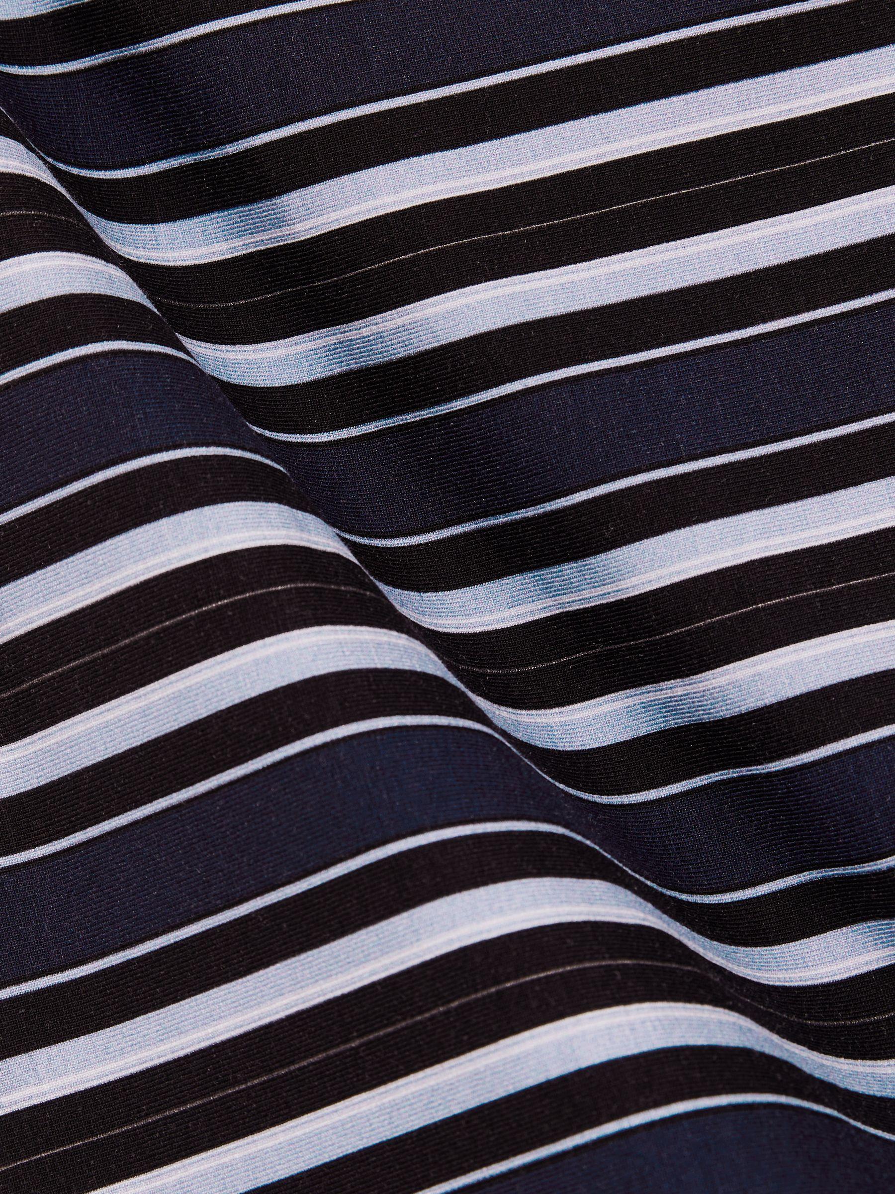 Stripe-Print Draped Top in Blue Product Image