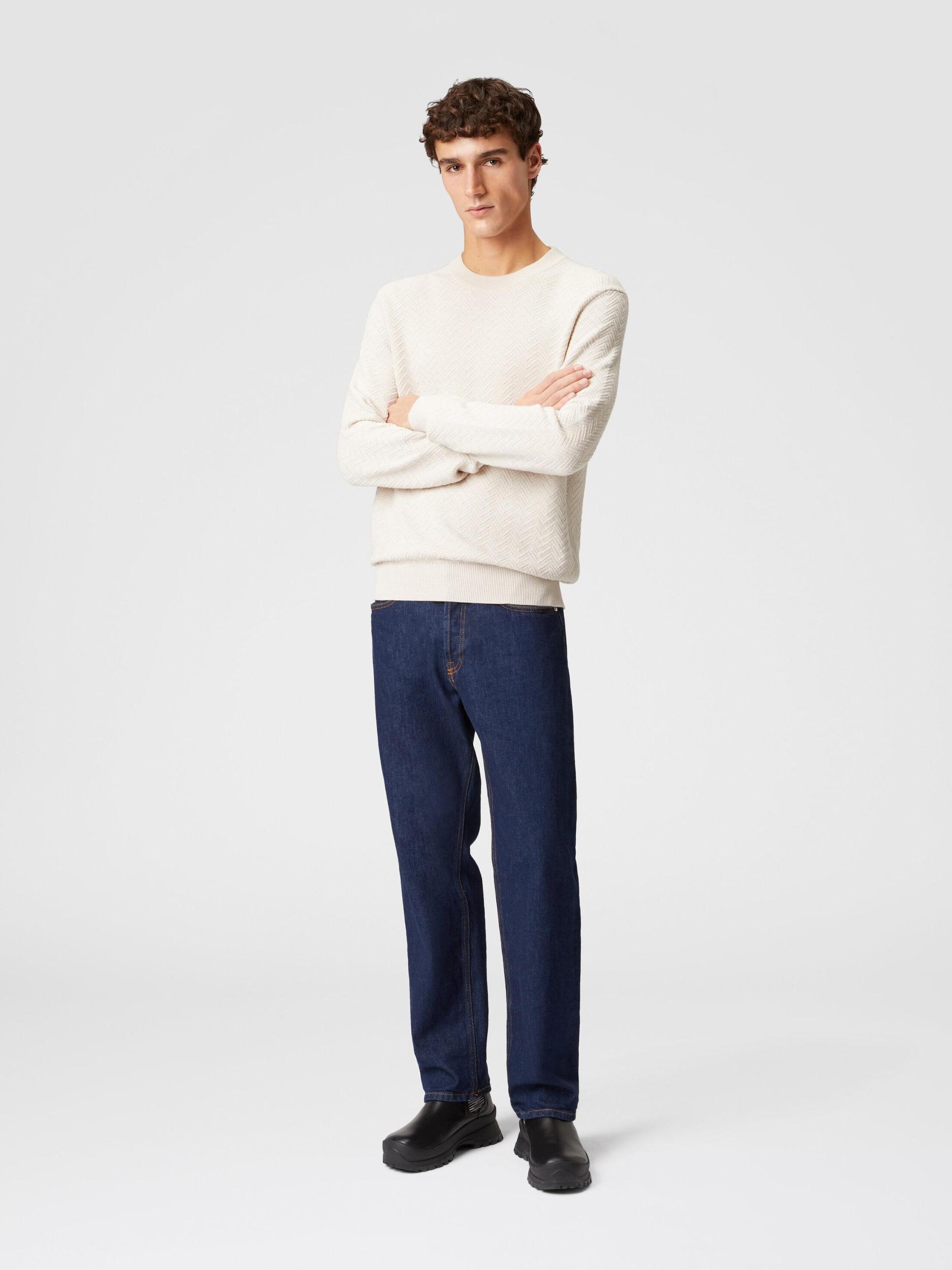Cotton chevron crew-neck pullover Product Image