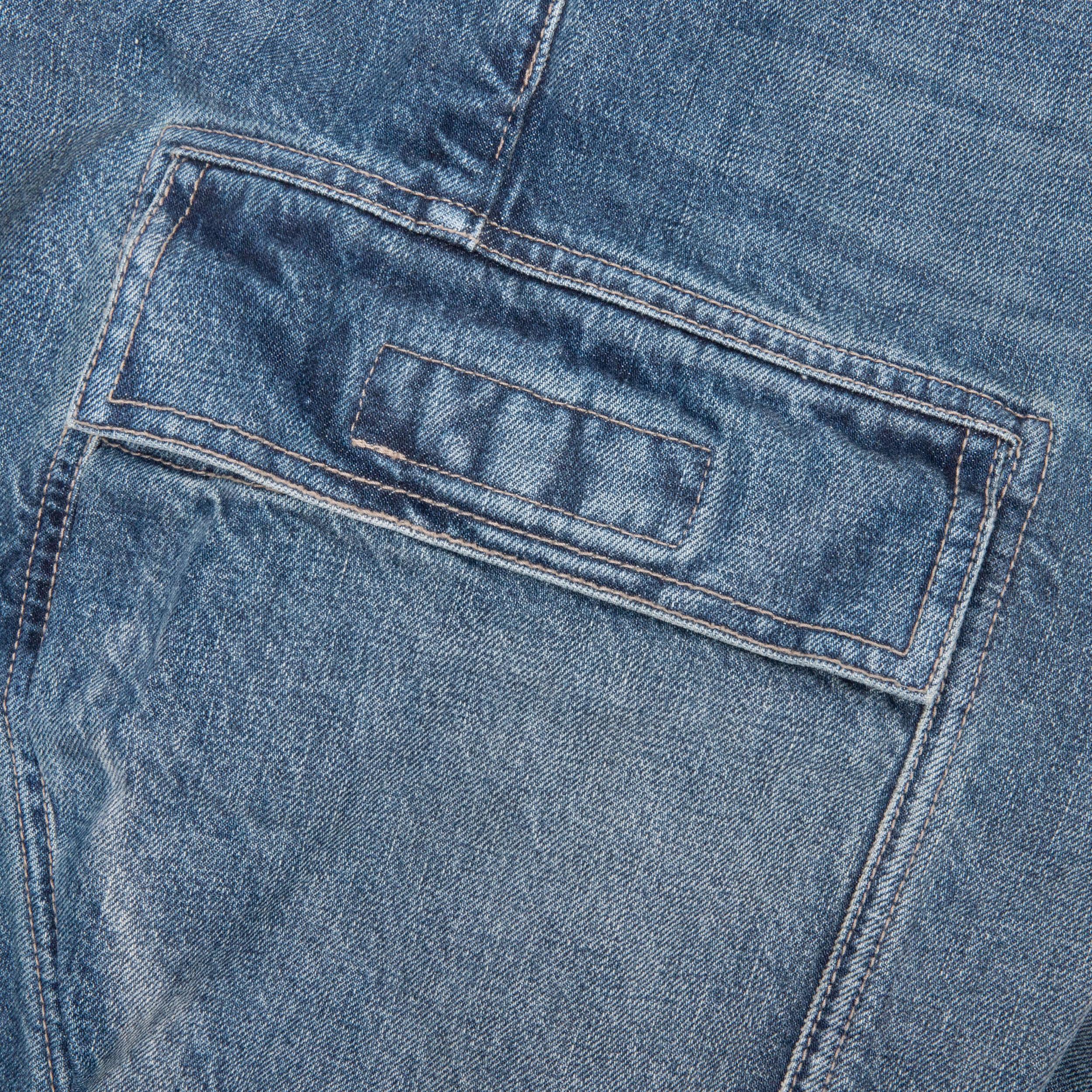 Double Cargo Denim Jeans - Washed Indigo Male Product Image