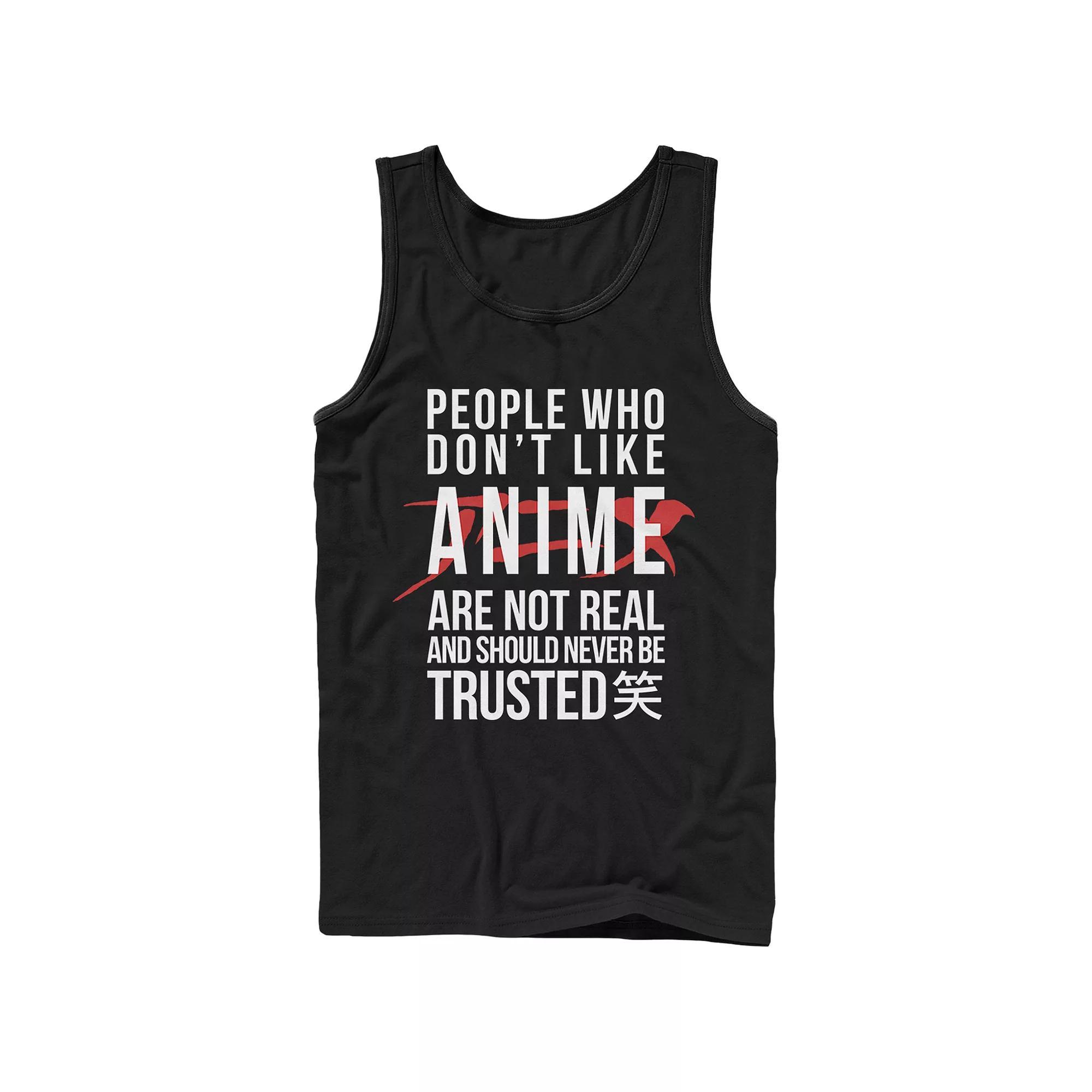 Men's People Who Don't Like Anime Aren't Real Graphic Tank Top, Size: Large, Black Product Image