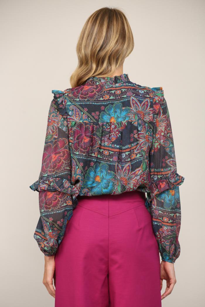 Ruffle Trimmed Blouse Product Image