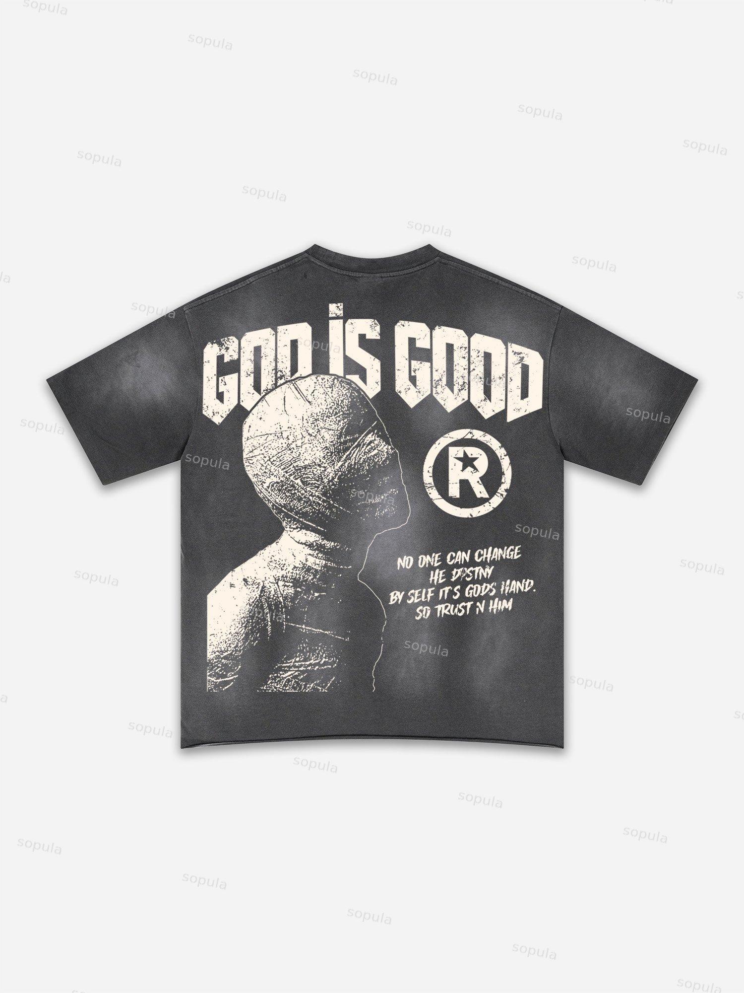 Lips Graphic Print Washed T-shirt Product Image