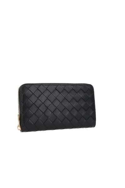 BOTTEGA VENETA Intrecciato Leather Wallet In Black Product Image