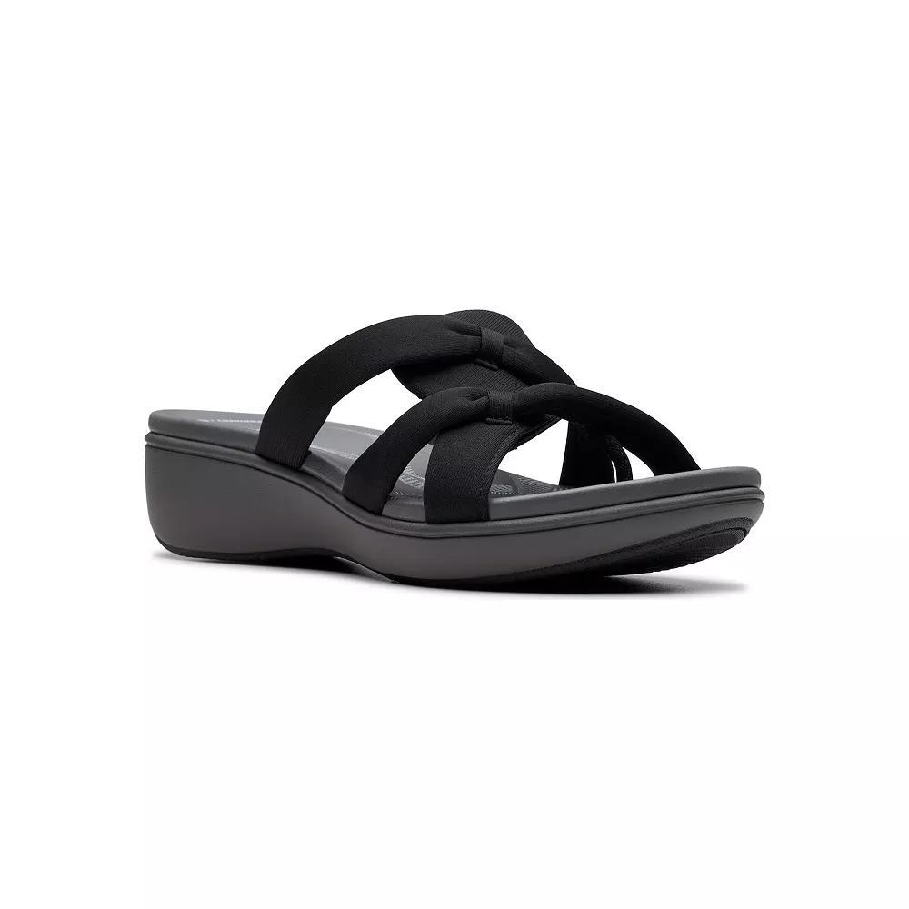 Clarks® BreezeRae Cam Women's Slide Sandals, Size: 7 Medium, Black Product Image