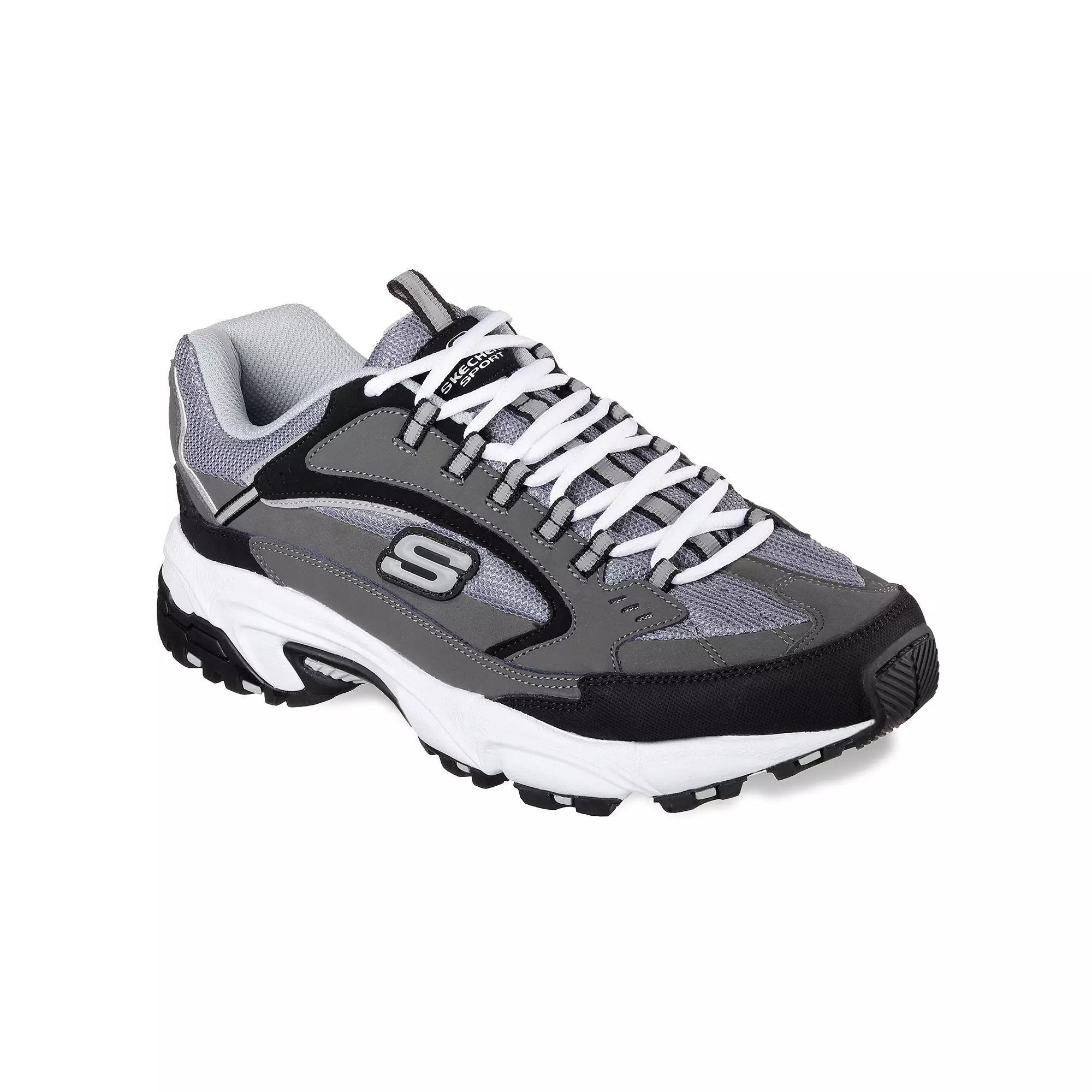 Skechers® Stamina Cutback Men's Shoes, Size: 10.5 Wide, Grey Black Product Image