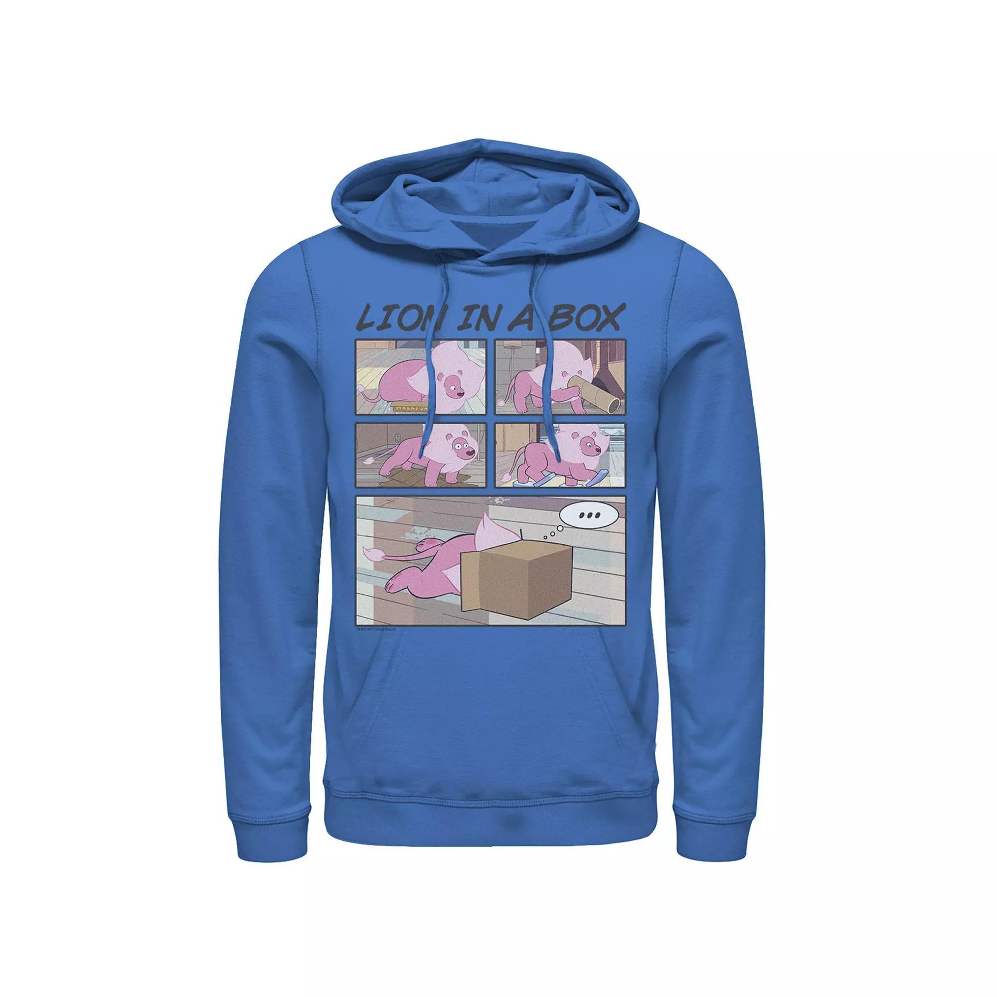 Men's Cartoon Network Stevens Universe Lion In A Box Comic Strip Hoodie, Size: XL, Red Product Image