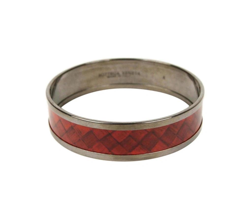 BOTTEGA VENETA Woven Bangle Bracelet In Red / Black Product Image