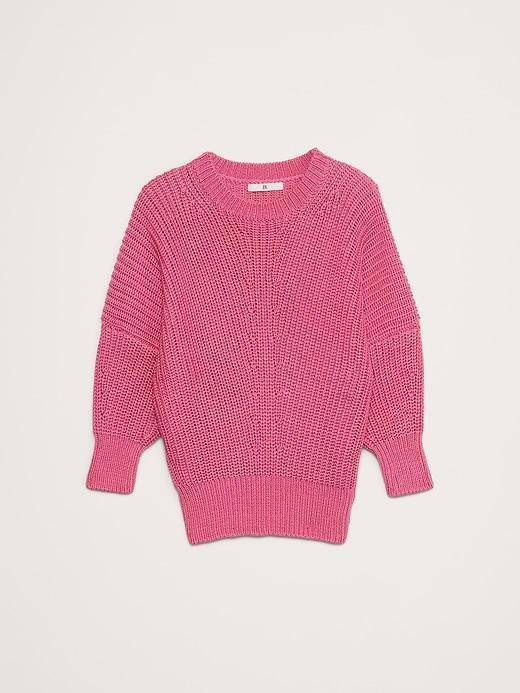 Cotton Cropped Dolman Sweater Product Image