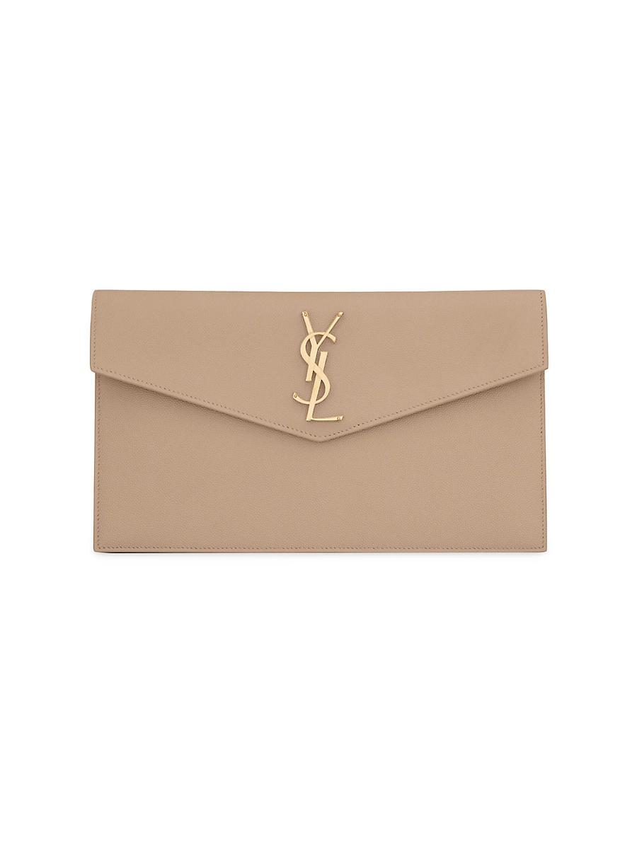Womens Uptown Pouch in Crocodile-Embossed Shiny Leather Product Image