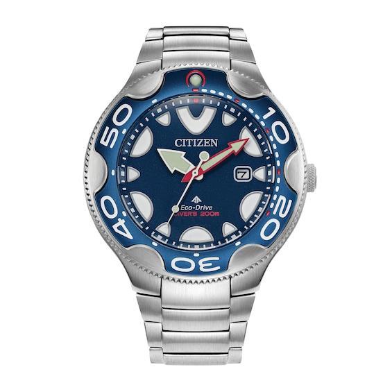 Citizen Mens Eco-Drive Promaster Dive Orca Stainless Steel Blue Rubber Strap Dive Watch Product Image