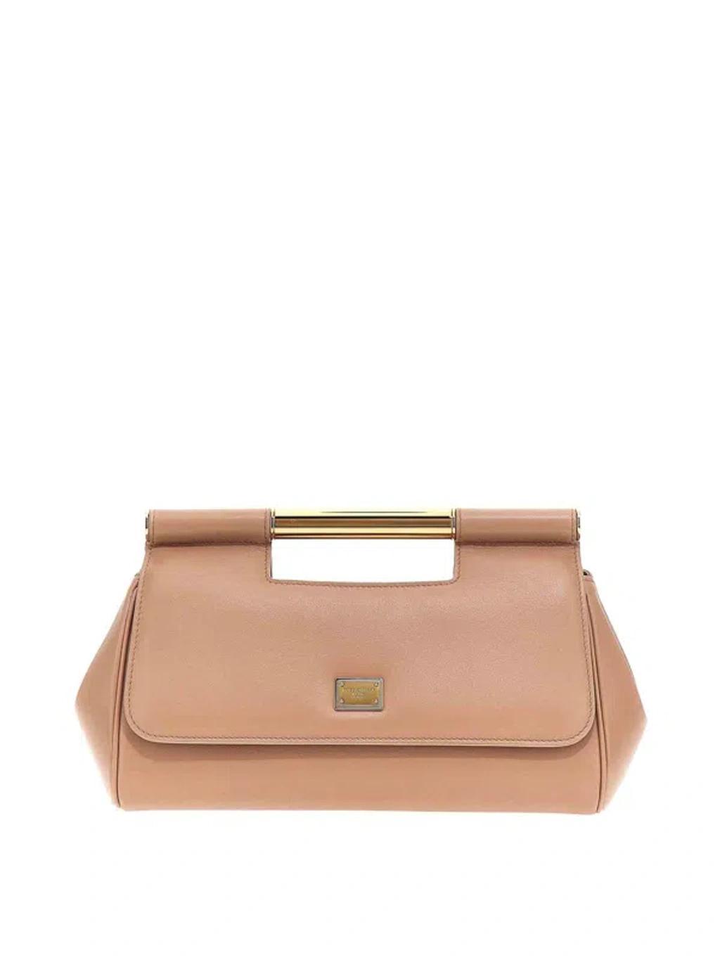 DOLCE & GABBANA Women's Sicily Medium Clutch In Beige Product Image
