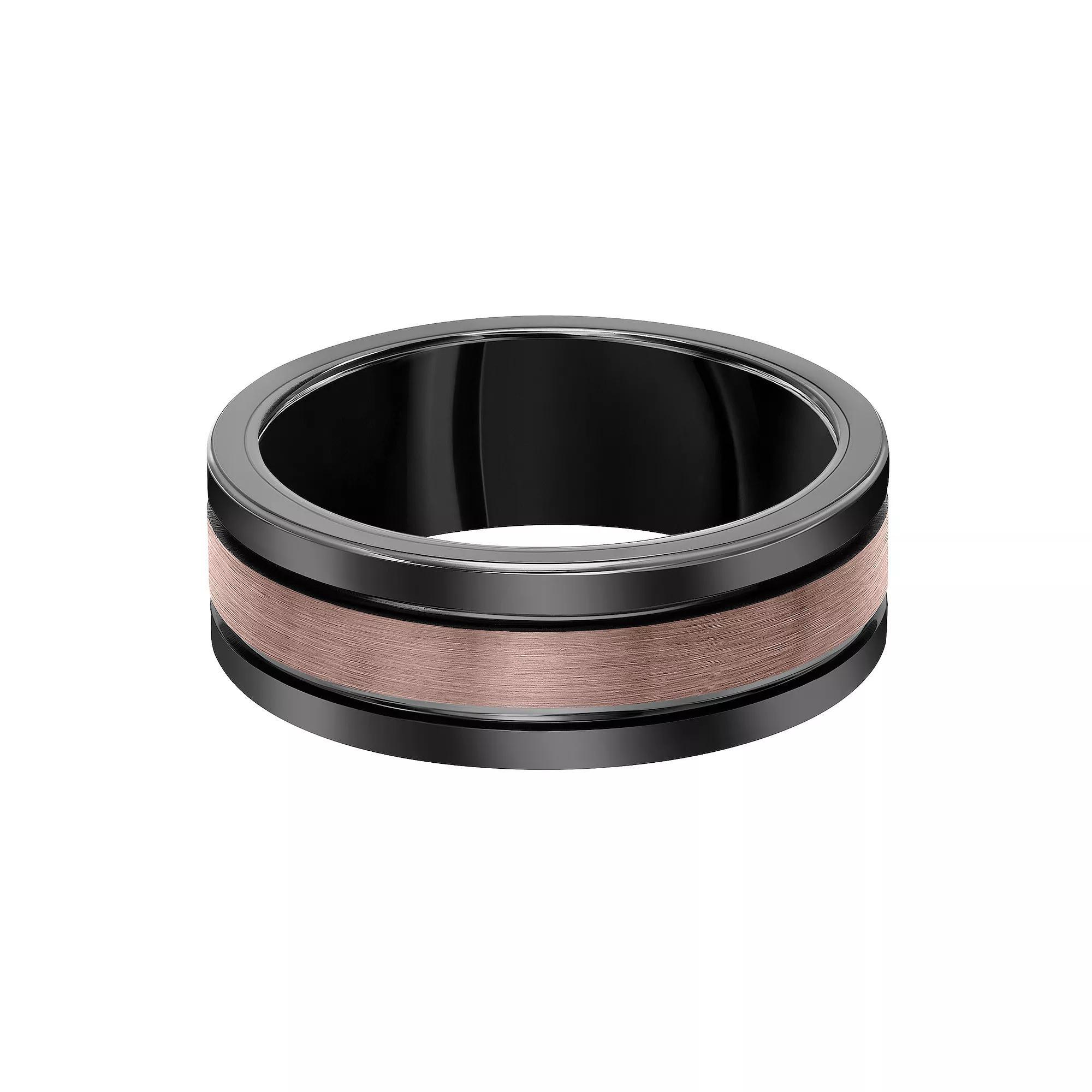 AXL Black and Brown Tungsten Men's Wedding Band, Size: 13, Two Tone Product Image