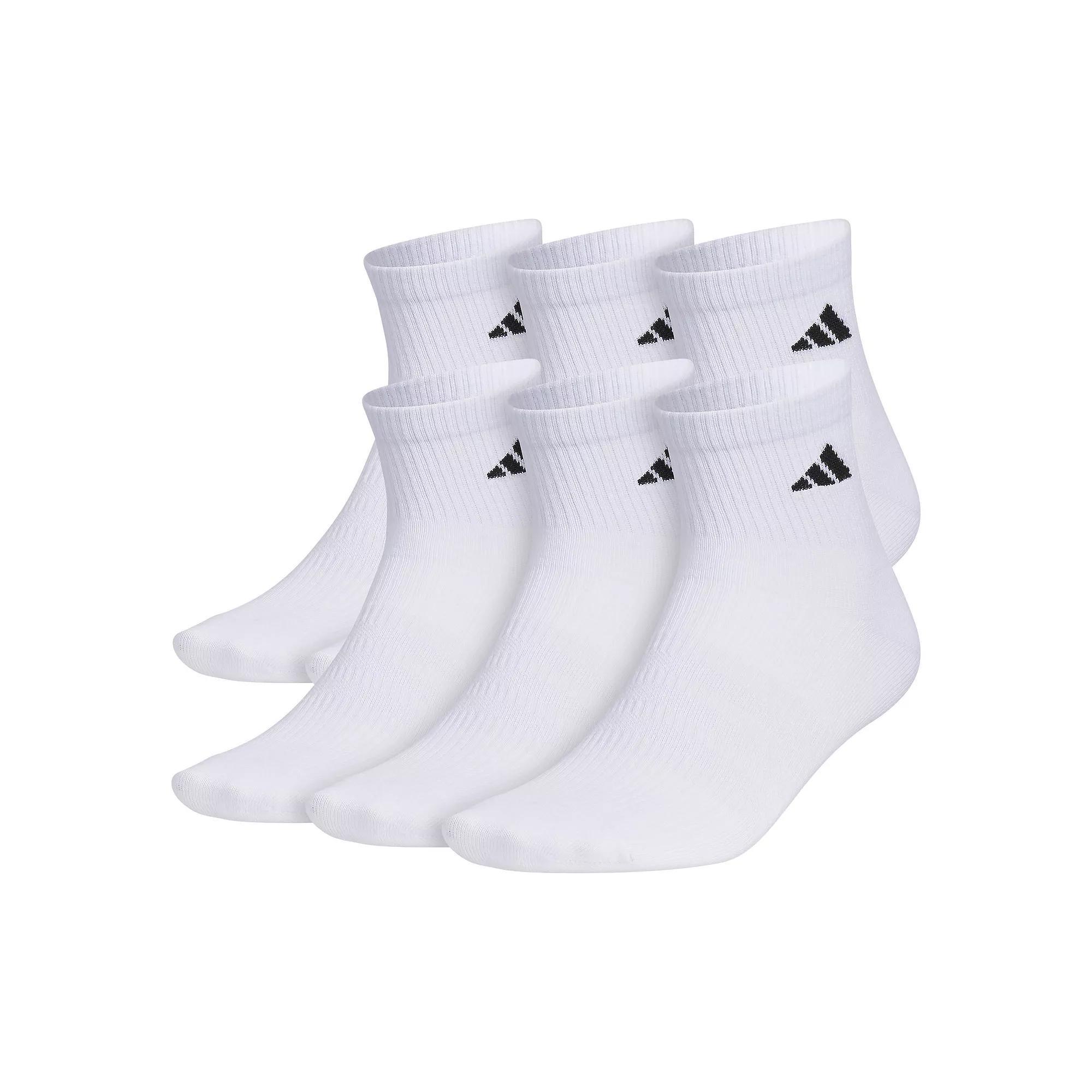 Men's adidas 6-Pack Superlite 3.0 Quarter Socks, Size: 5-8, White Product Image