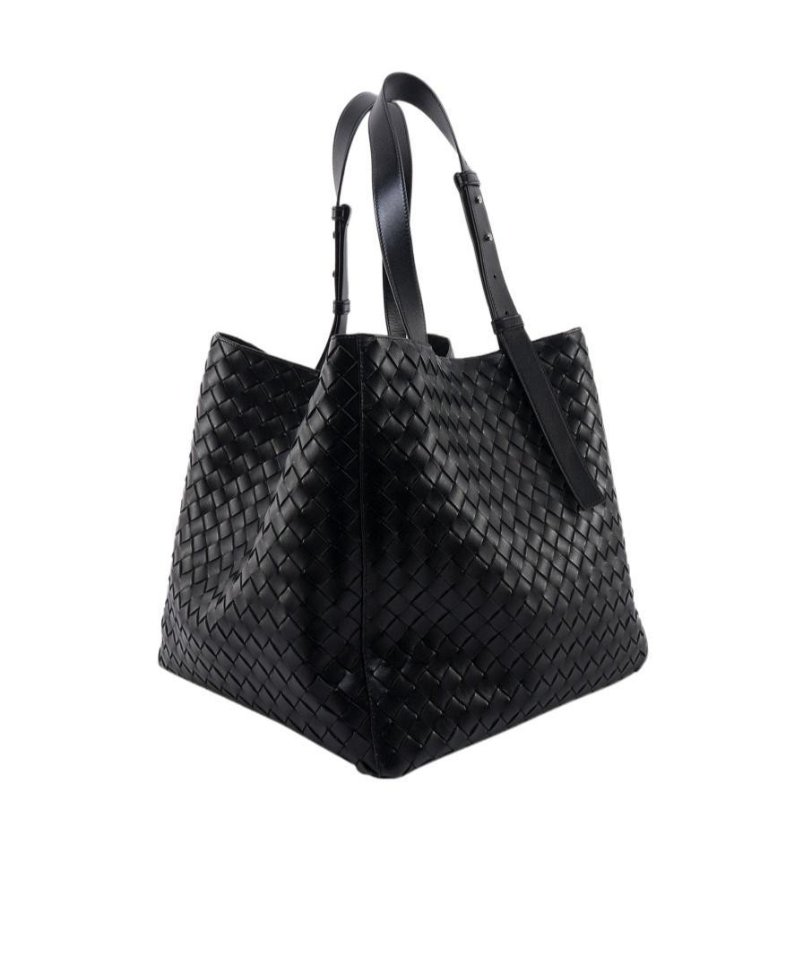 BOTTEGA VENETA Intreciato Shoulder Bag In Black Product Image
