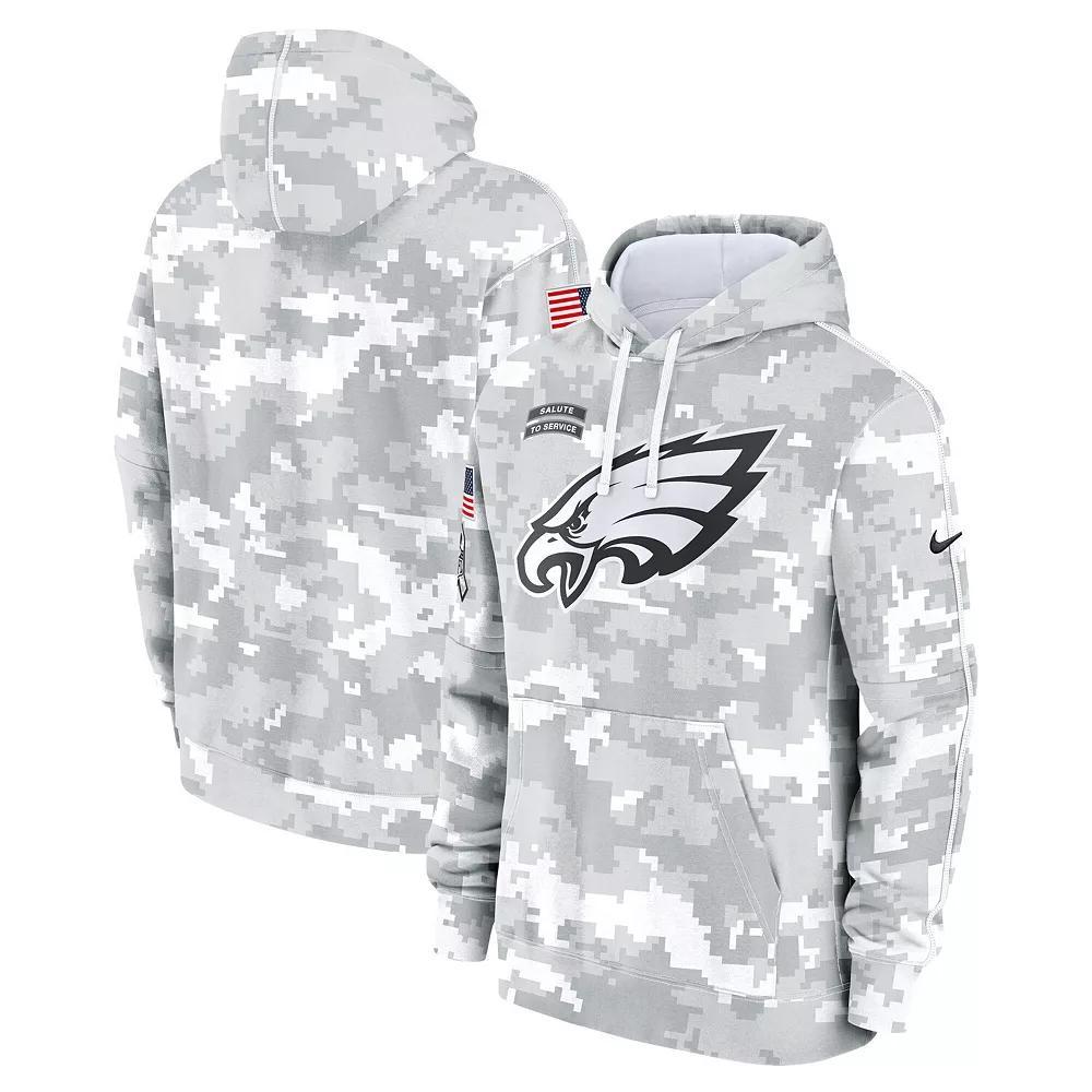Men's Nike Arctic Camo Philadelphia Eagles 2024 Salute to Service Club Fleece Pullover Hoodie, Size: Medium, Team Product Image