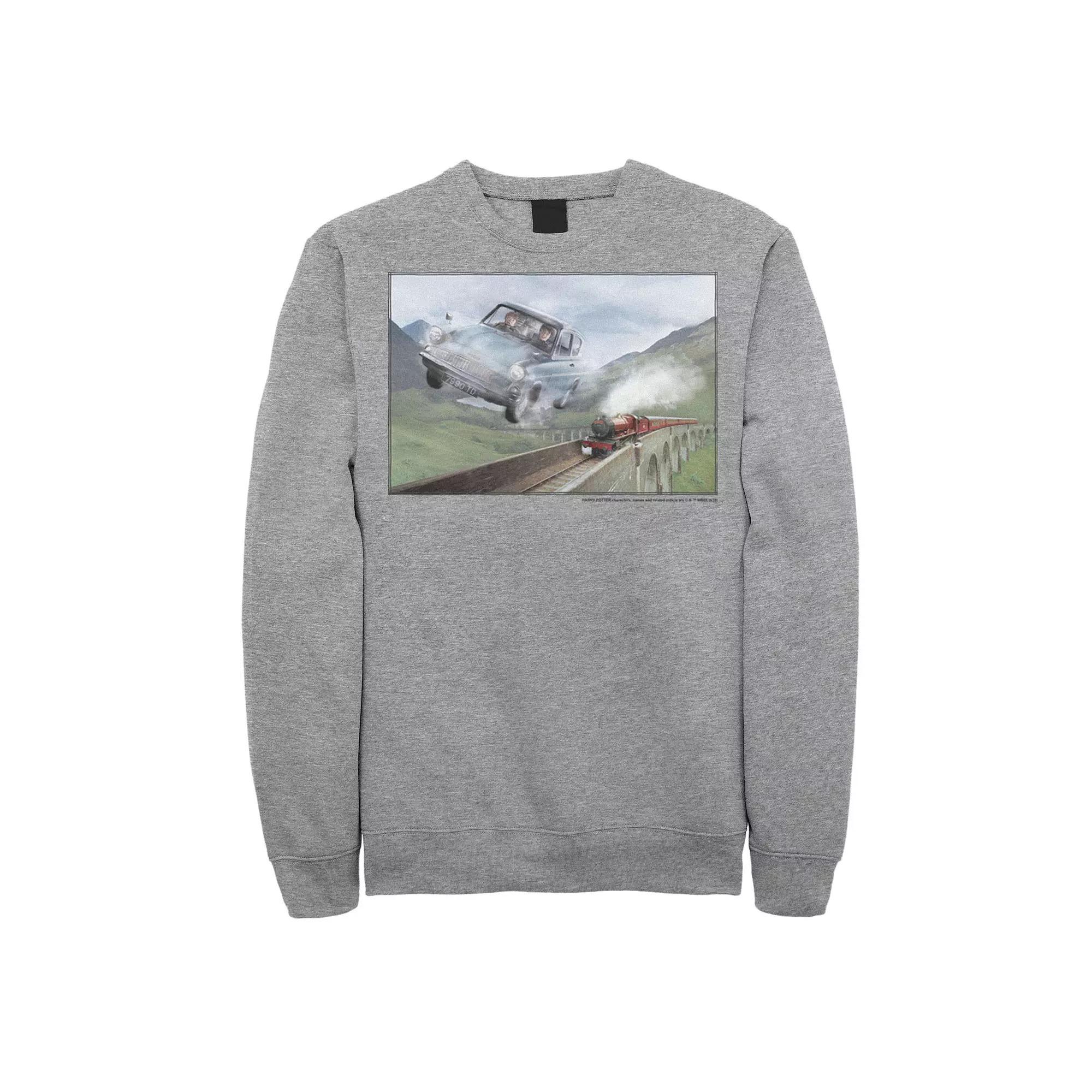 Men's Harry Potter Racing The Hogwarts Express Portrait Sweatshirt, Size: Large, Athletic Grey Product Image