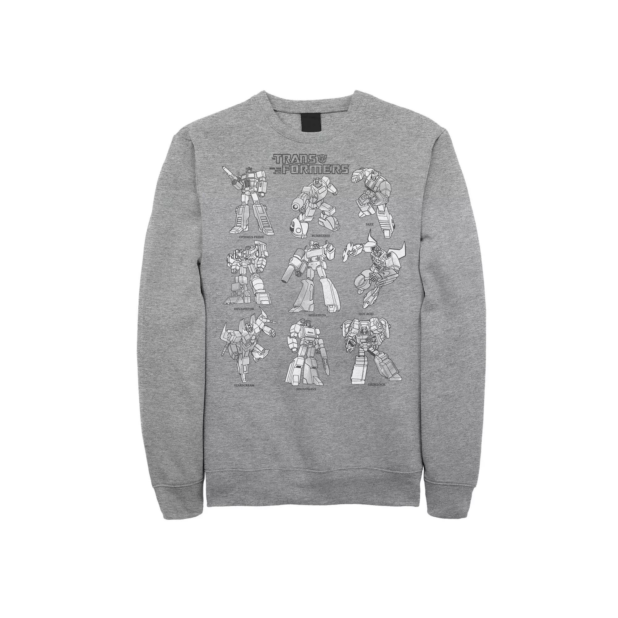 Big & Tall Transformers Textbook Poster Fleece Sweatshirt, Men's, Size: 3XL Tall, Athletic Grey Product Image