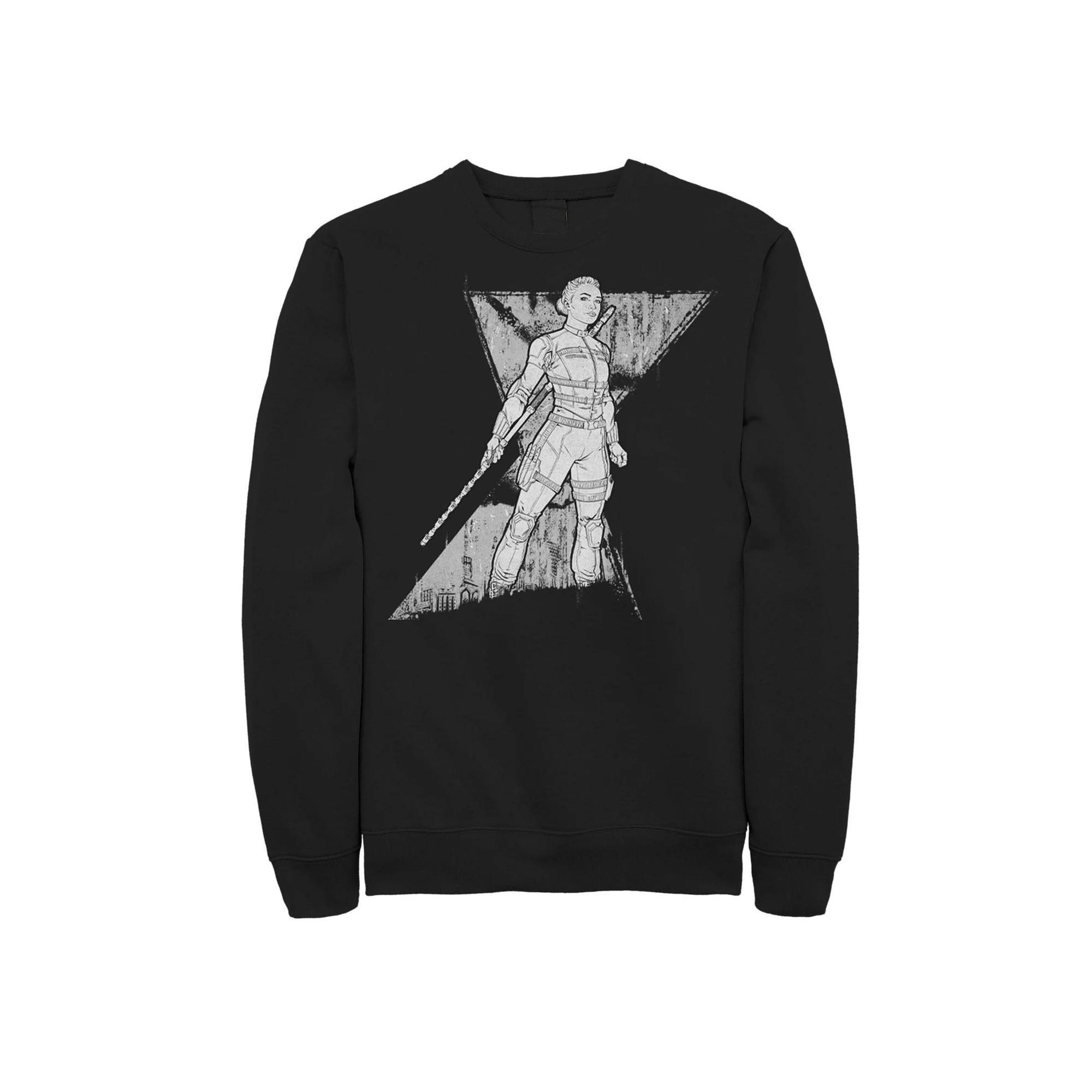 Men's Marvel Black Widow Yelena Sketch Logo Sweatshirt, Size: Medium Product Image