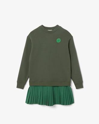 Blended Fabric Pleated Sweatshirt Dress Product Image