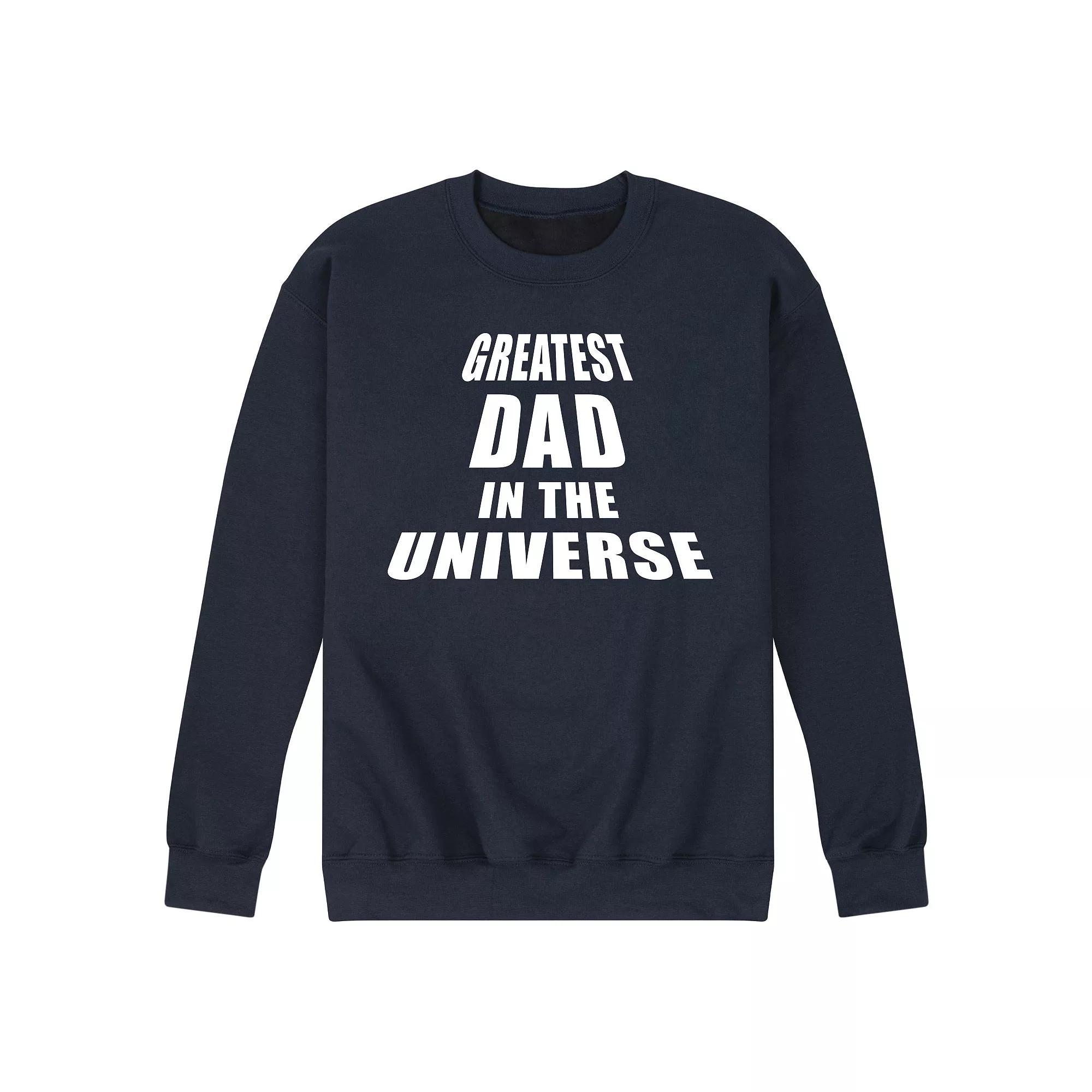 Mens Greatest Dad In The Universe Fleece Sweatshirt Pink Product Image