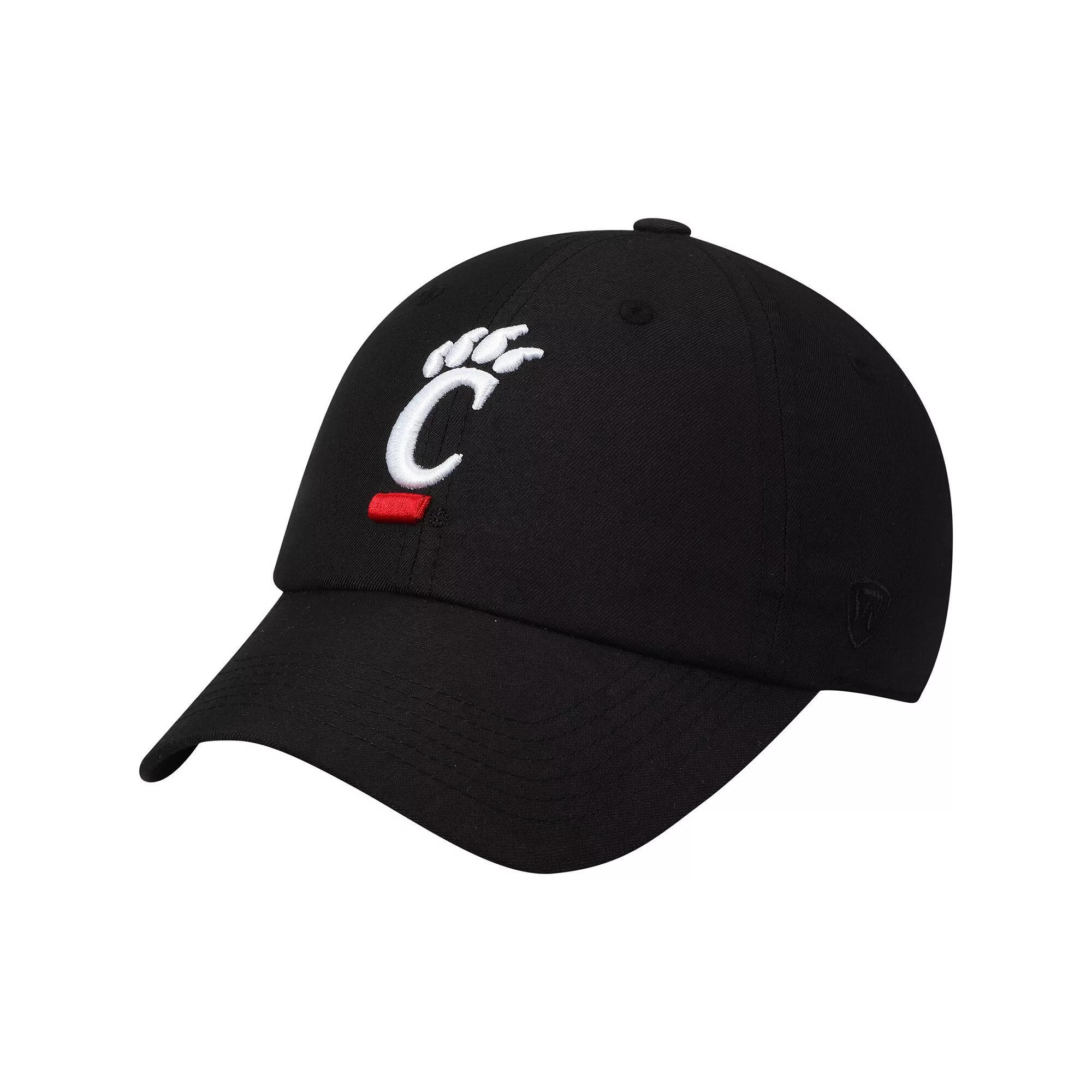 Men's Top of the World Black Cincinnati Bearcats Primary Logo Staple Adjustable Hat Product Image