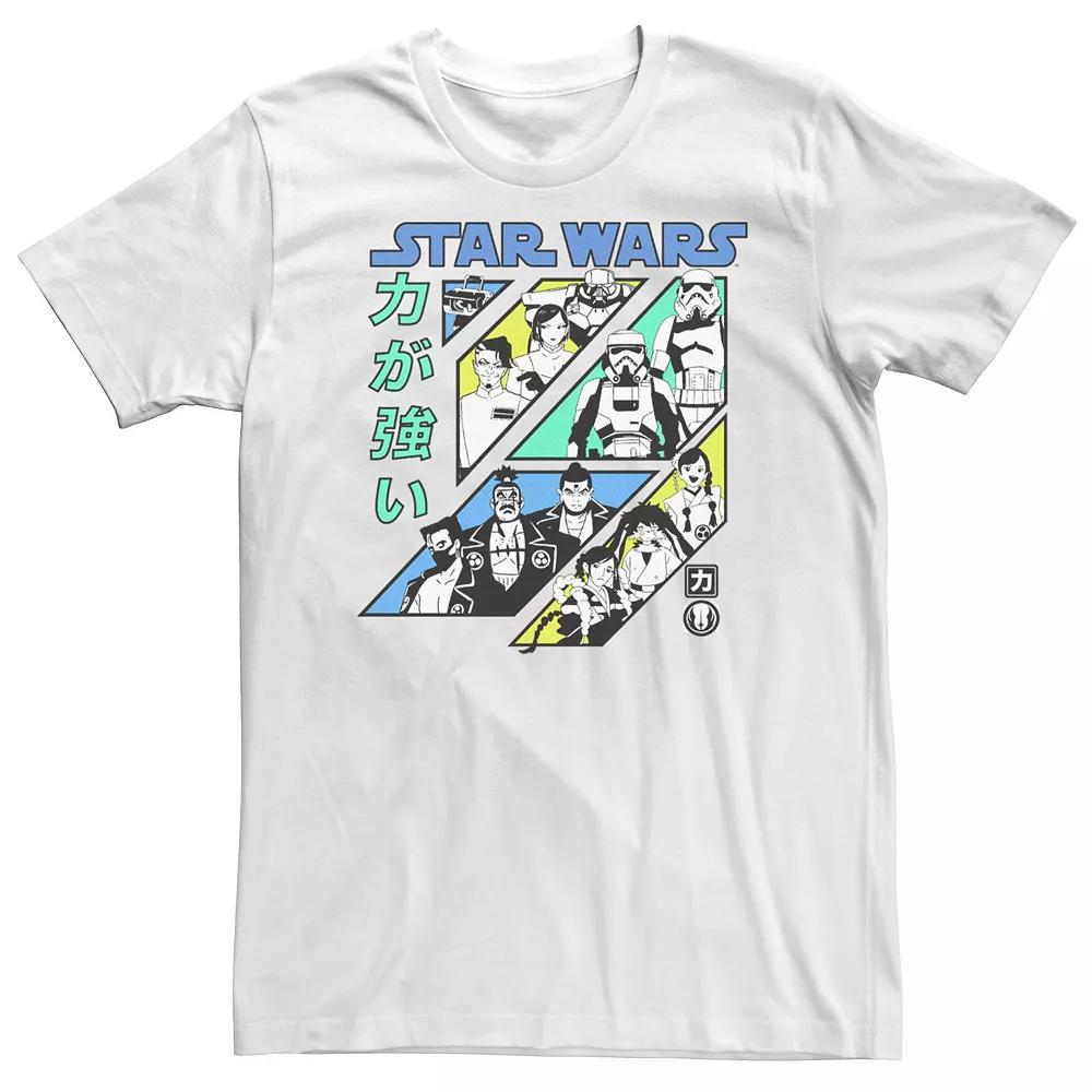 Big & Tall Star Wars: Visions Kanji Slant Panels Tee, Men's, Size: XL Tall, White Product Image
