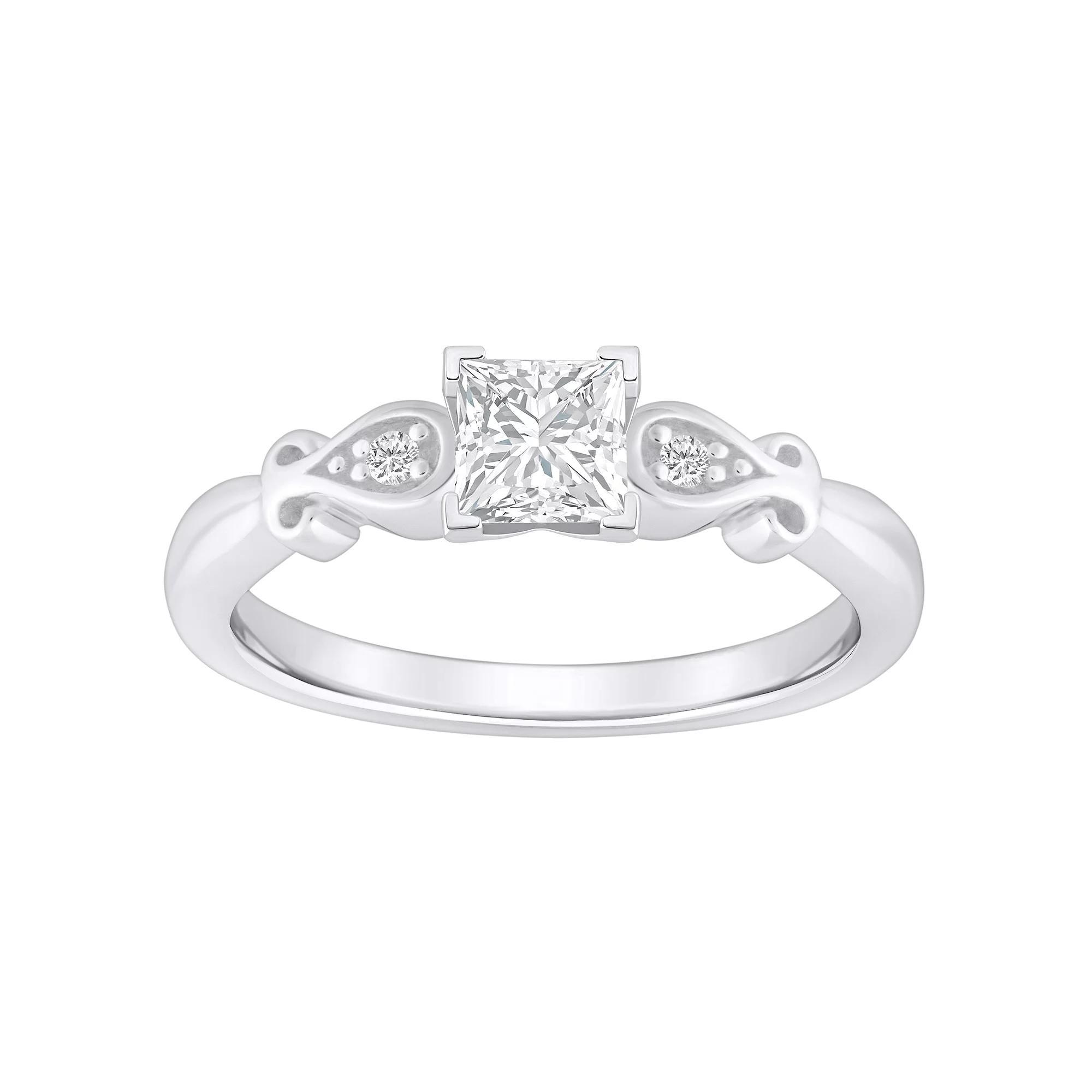 Alyson Layne 14k Gold 1/2 Carat T.W. Diamond Princess Cut Engagement Ring, Women's, Size: 9, Two Tone Product Image