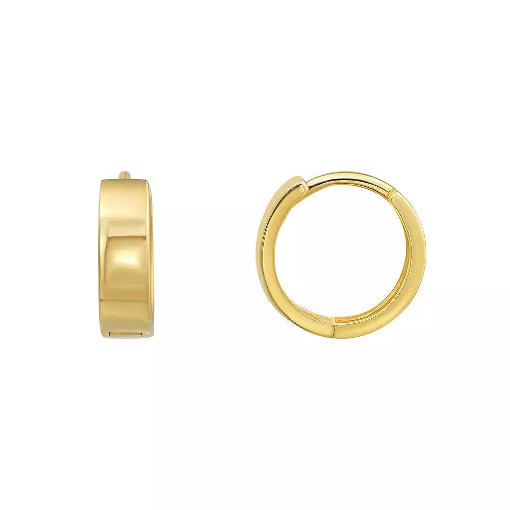 18k Gold Huggie Hoop Earrings, Women's Product Image
