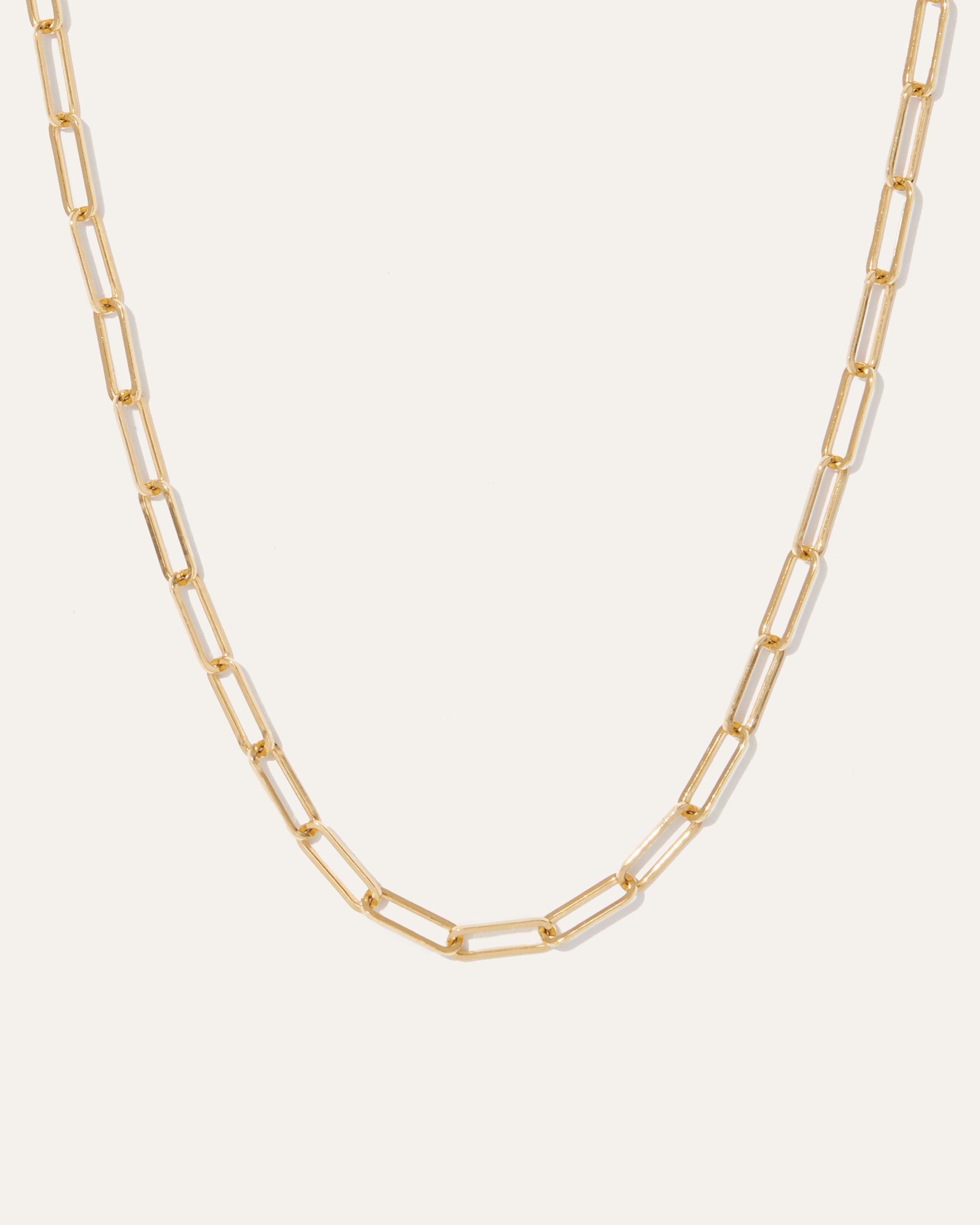 14K Gold Small Paperclip Chain Necklace Product Image