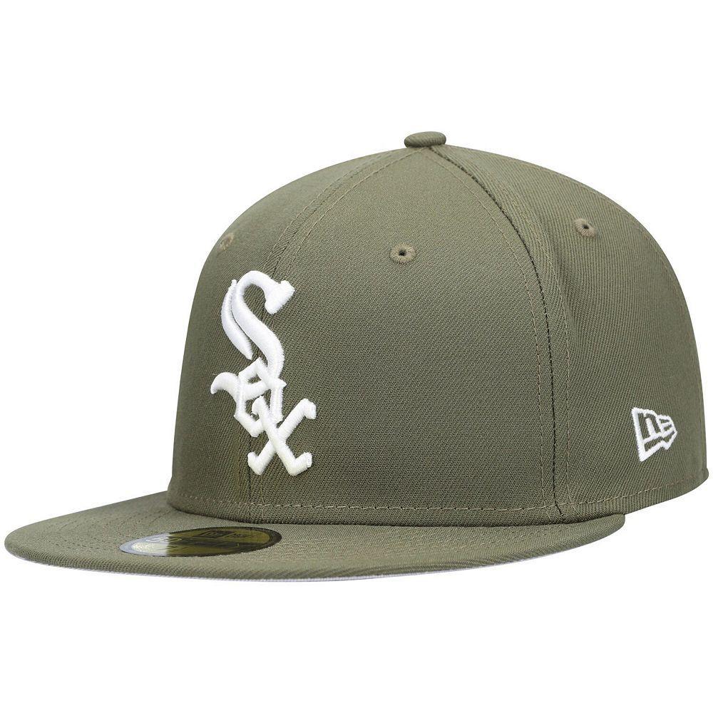 Men's New Era Olive Chicago White Sox Logo White 59FIFTY Fitted Hat, Size: 7, Team Product Image