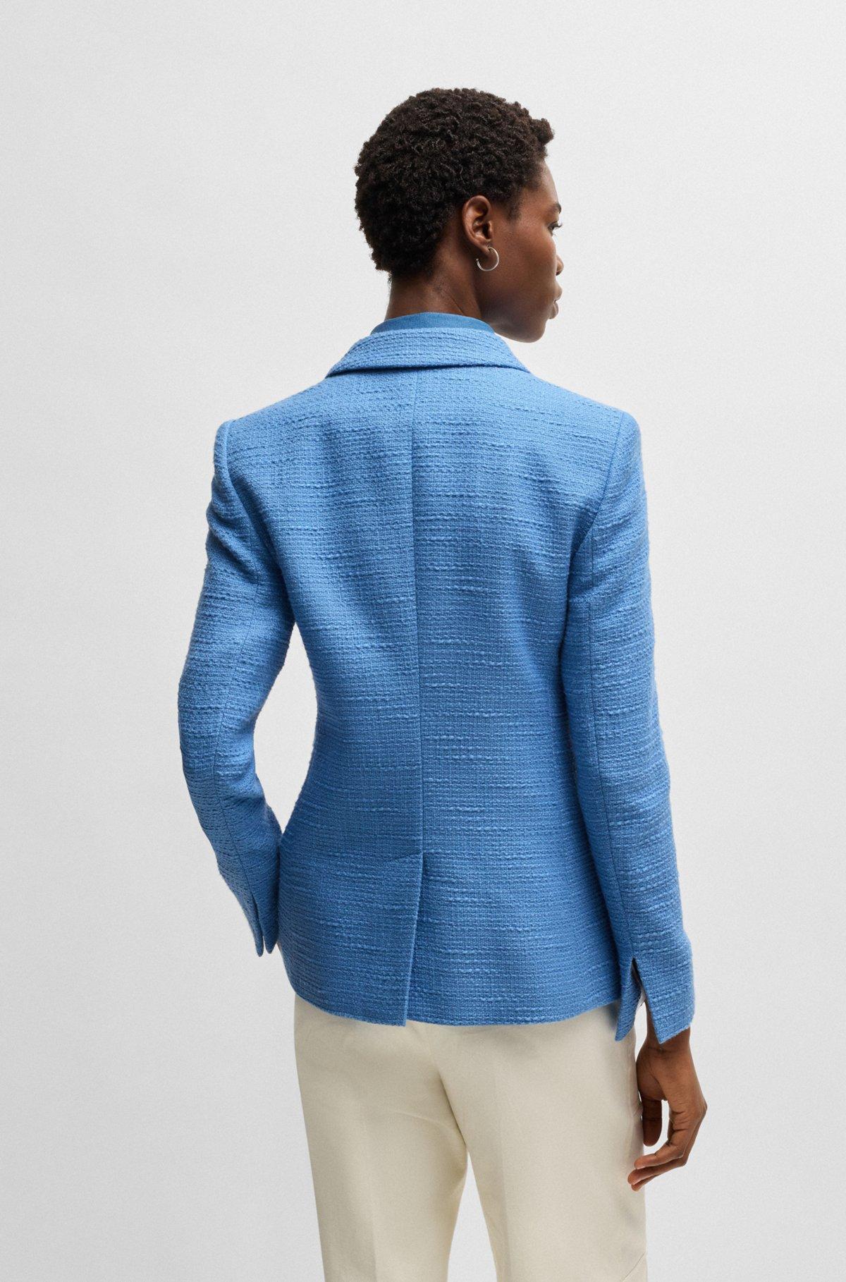 BOSS - Slim-fit blazer in tweed - Blue Product Image