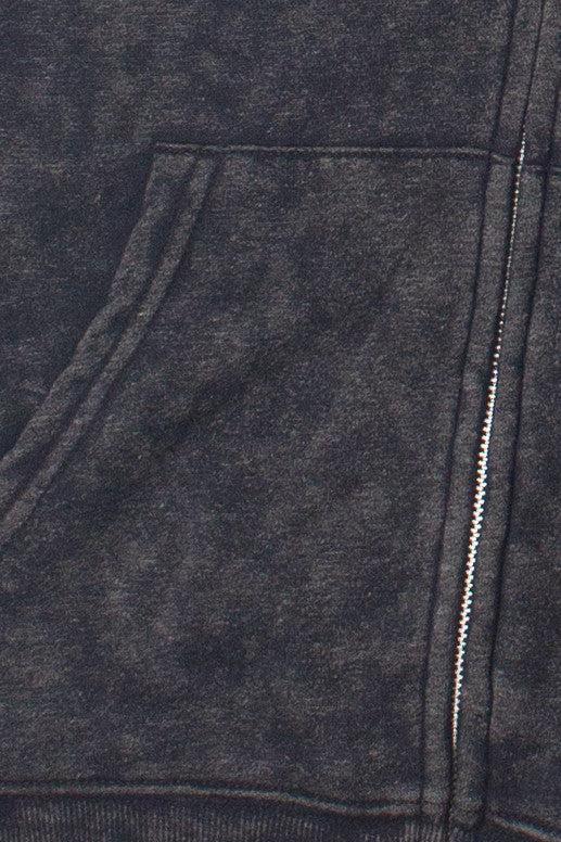 Stone Wash Oversized Zip Up Hoodie Product Image