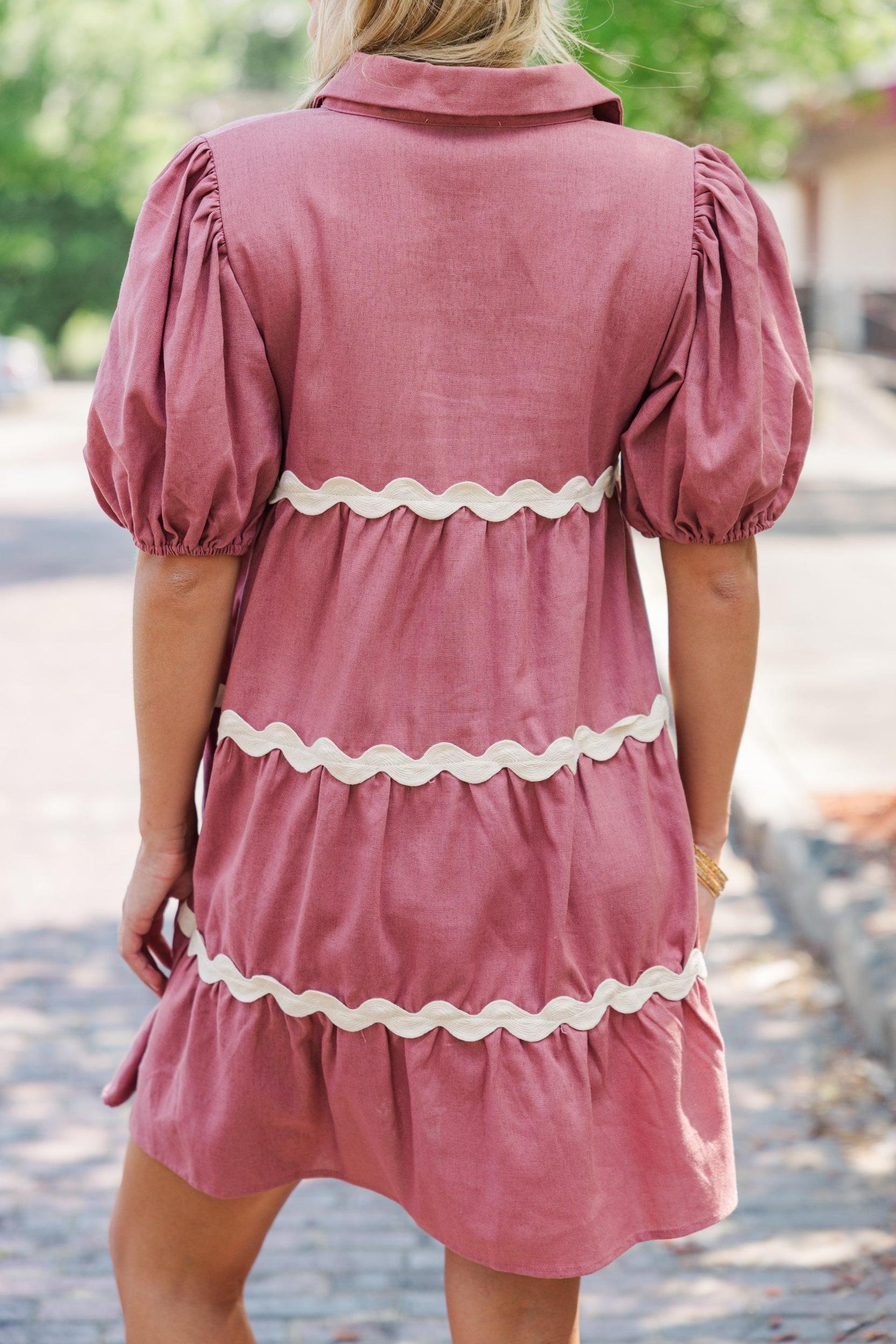 Living In Love Dusty Rose Pink Babydoll Dress Female Product Image