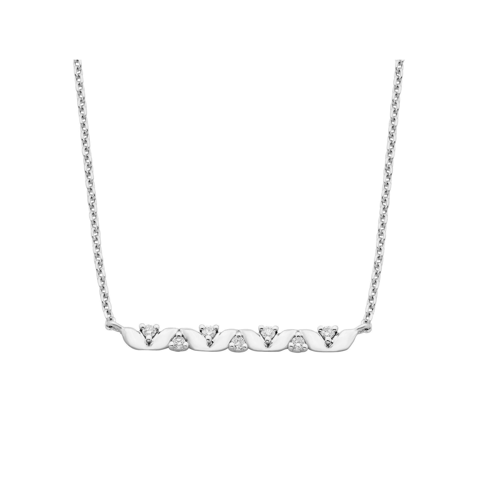 Boston Bay Diamonds Sterling Silver 1/12 Carat T.W. Diamond Bar Necklace, Womens Product Image