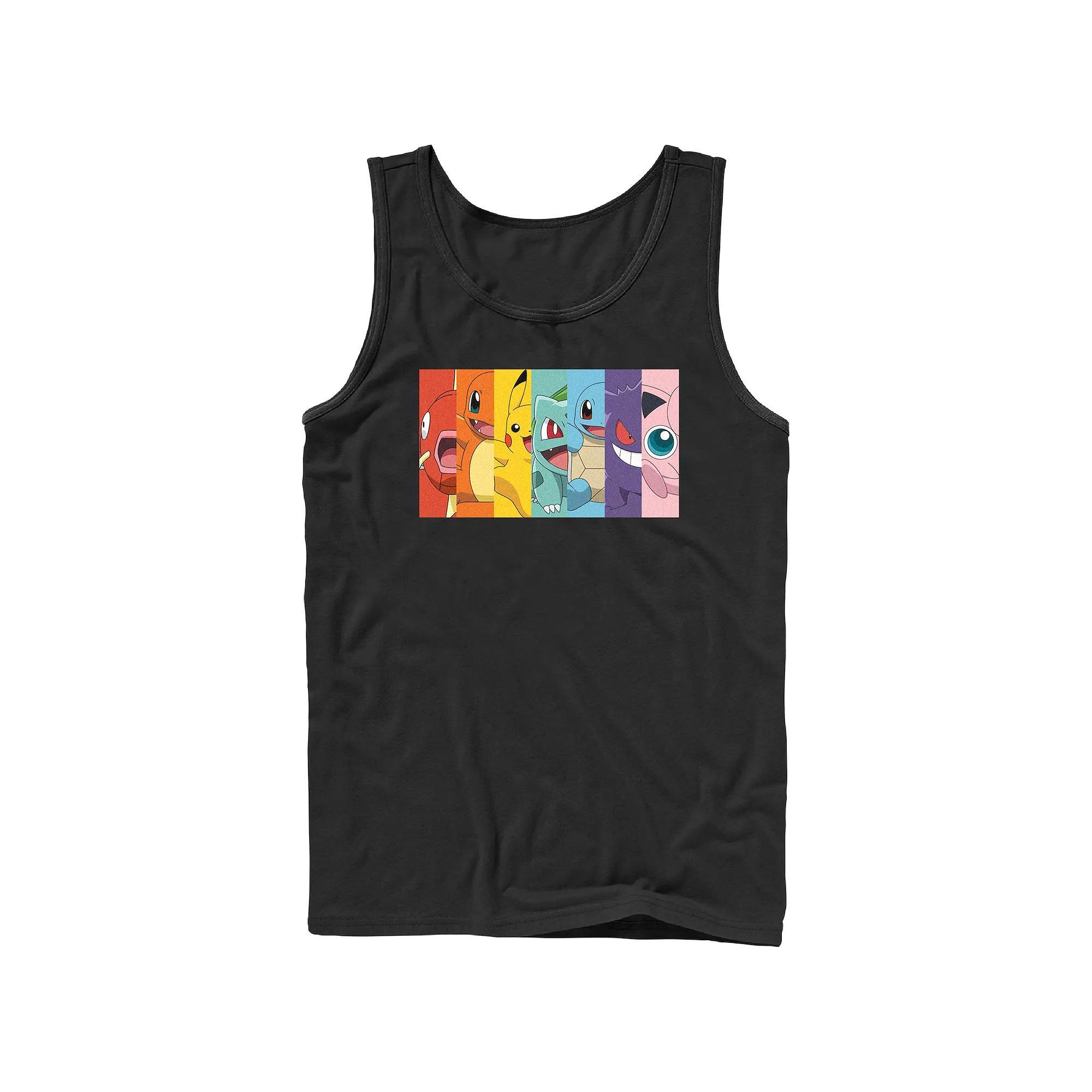 Men's Pokemon Rainbow Stripes Tank Top, Size: XL, Black Product Image