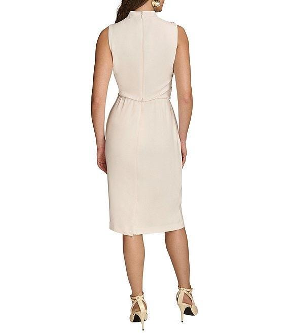Donna Karan Mock Neck Sleeveless Soft Suiting Sheath Dress Product Image