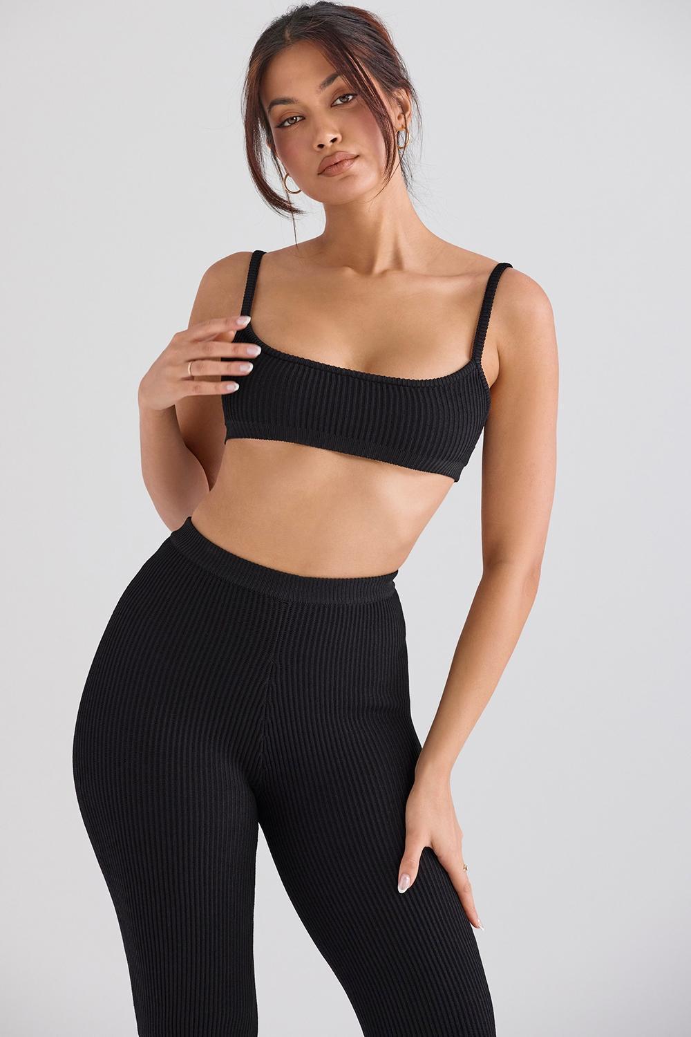 Mischa Black Ribbed Knit Bralette Product Image