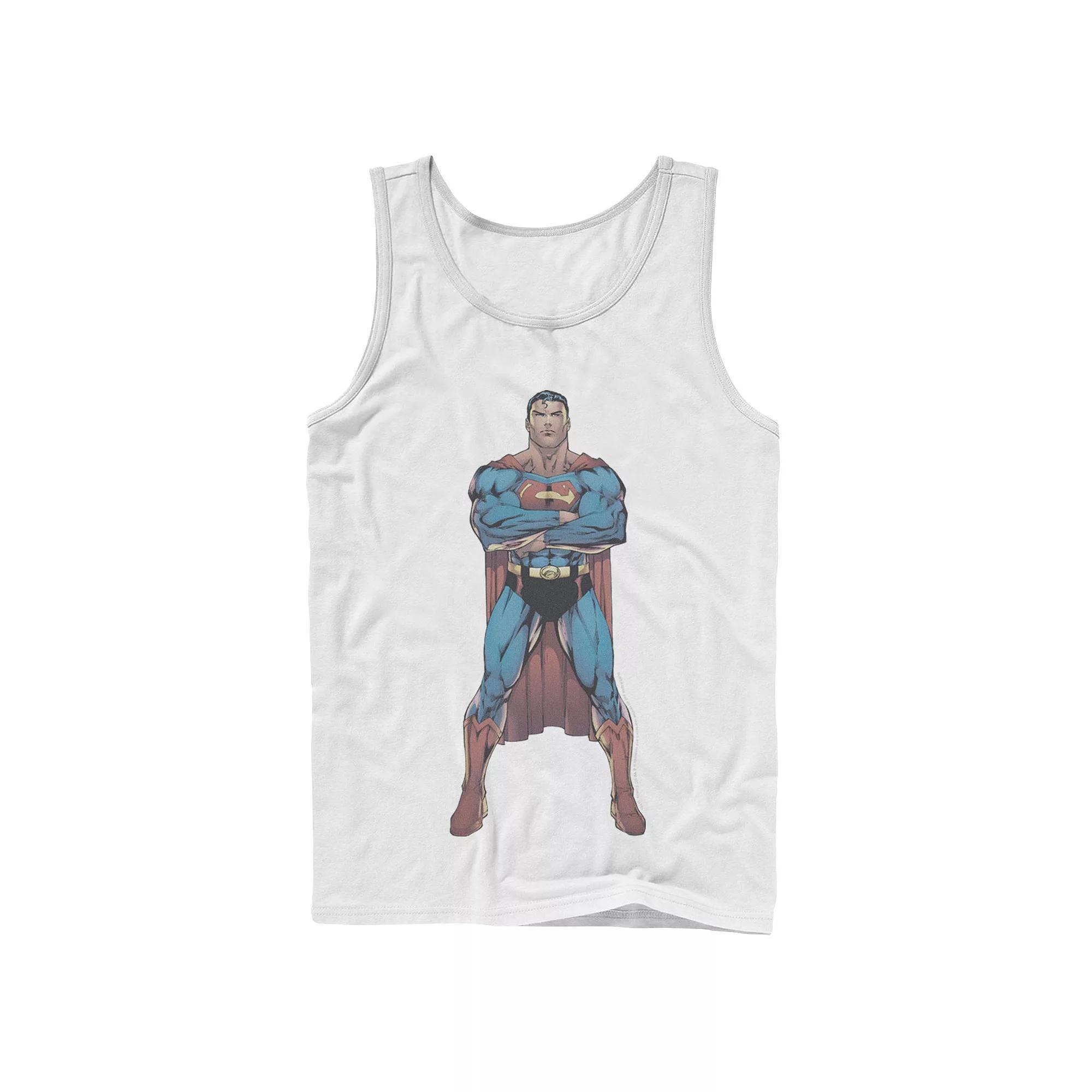 Men's DC Comics Superman Power Stance Comic Poster Tank Top, Size: XL, Black Product Image