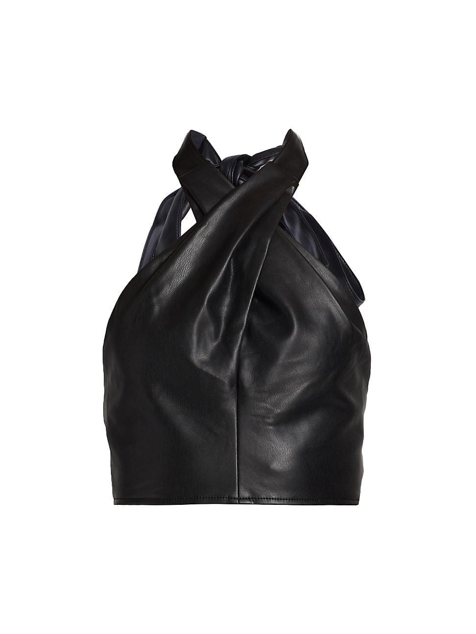 Womens Kai Vegan Leather Halter Top Product Image