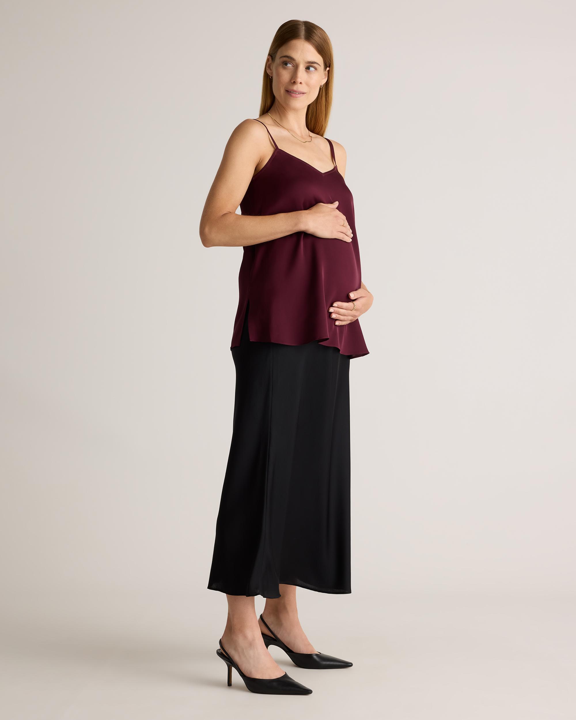 Quince | Women's Washable Stretch Silk Maternity Skirt Mulberry Silk Product Image