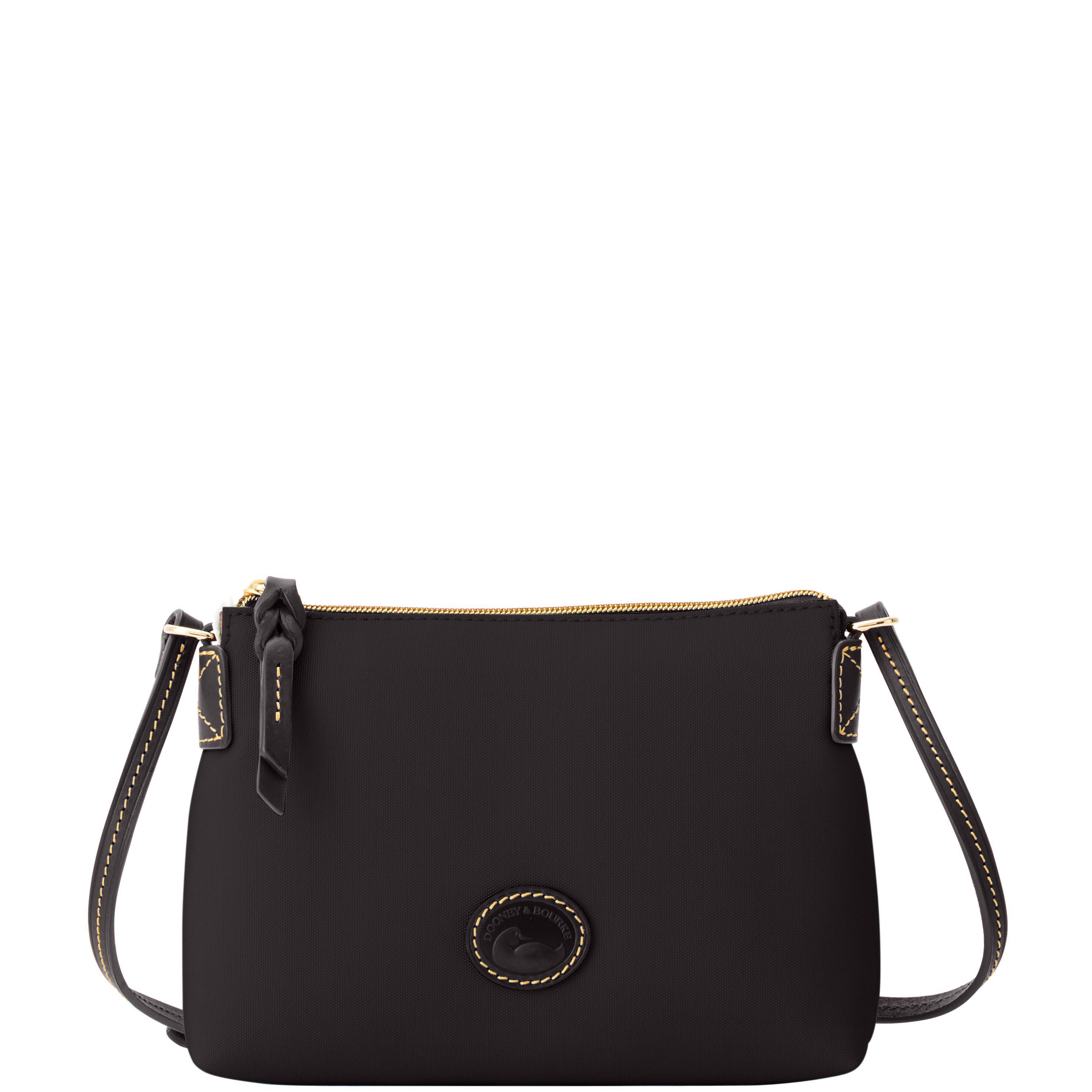 Dooney & Bourke Womens Nylon Fabric Crossbody Pouchette Bag in Brown Product Image