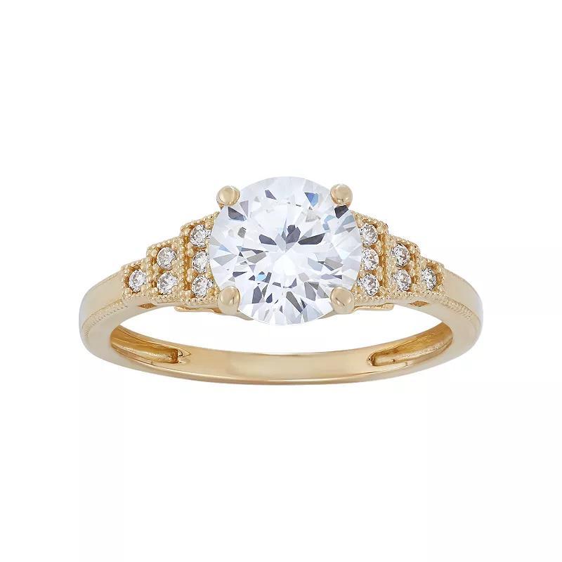 Designs by Gioelli Cubic Zirconia Engagement Ring in 10k Gold, Women's, Size: 6, White Product Image