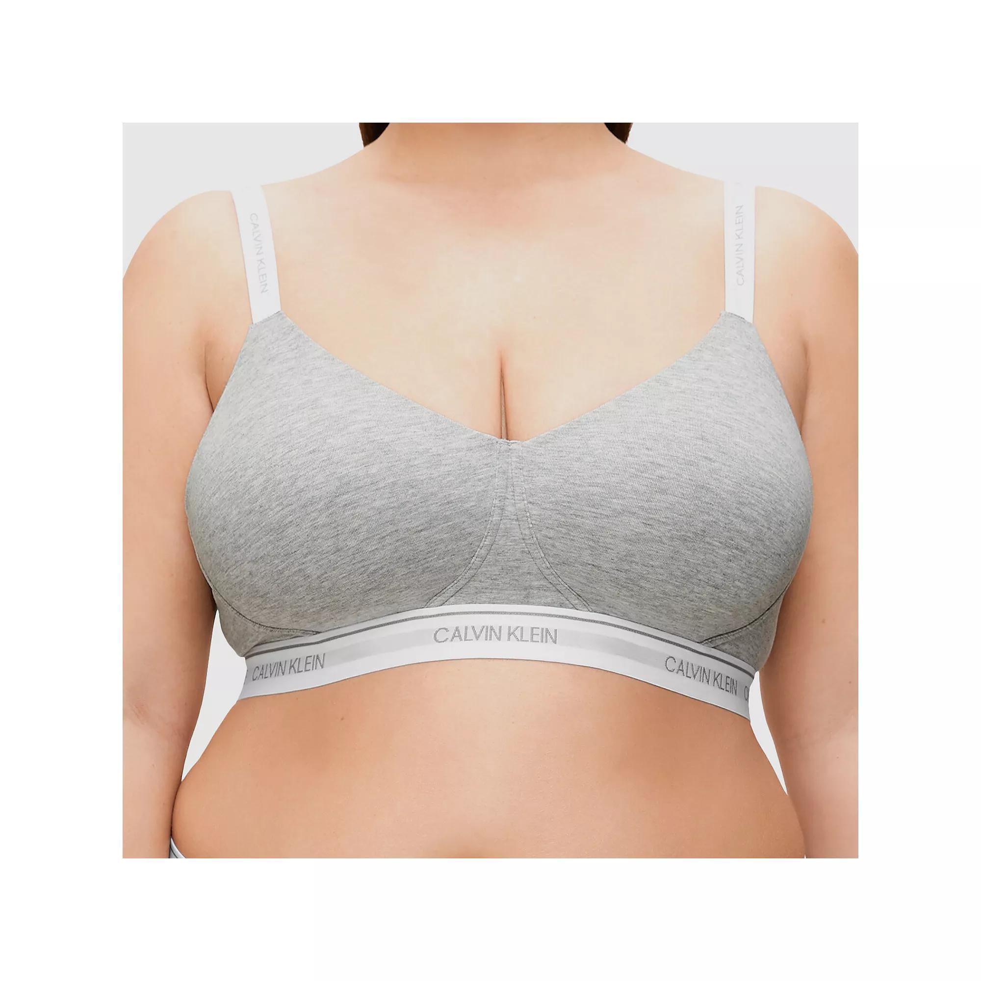 Plus Size Calvin Klein Archive Logo Lightly Lined Bralette QF5951, Women's, Size: 2XL, Black Product Image