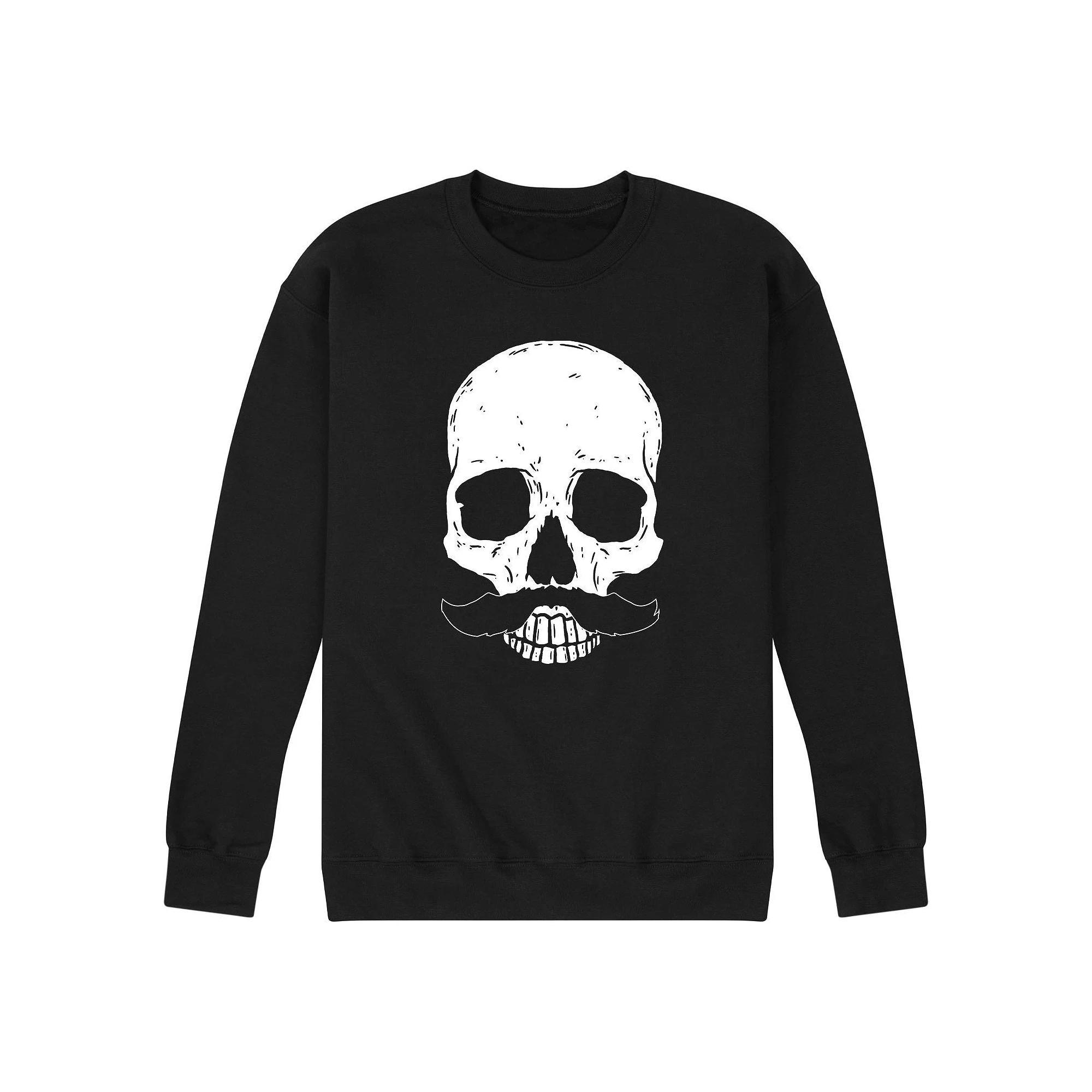 Mens Skull with Mustache Sweatshirt Product Image