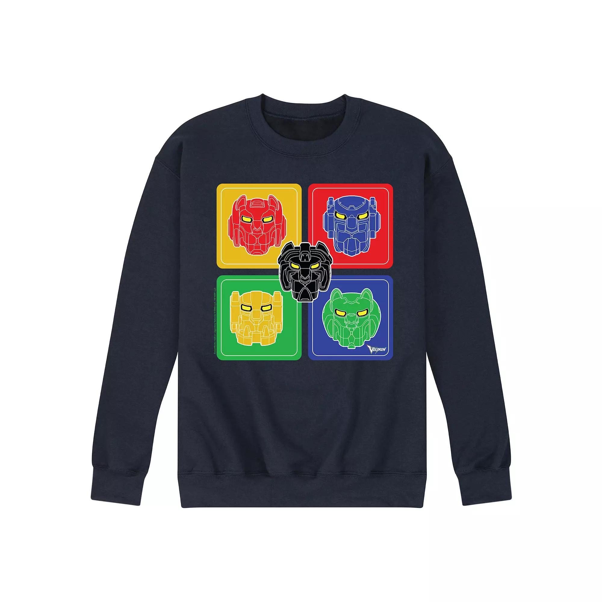 Mens Voltron Voltron Heads Fleece Sweatshirt Blue Product Image