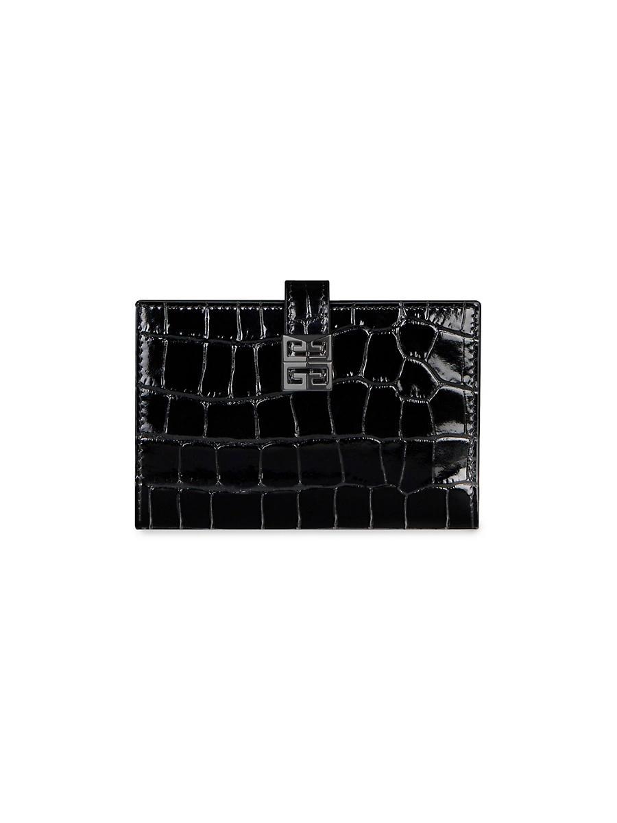 Womens 4G Wallet In Crocodile Effect Leather Product Image
