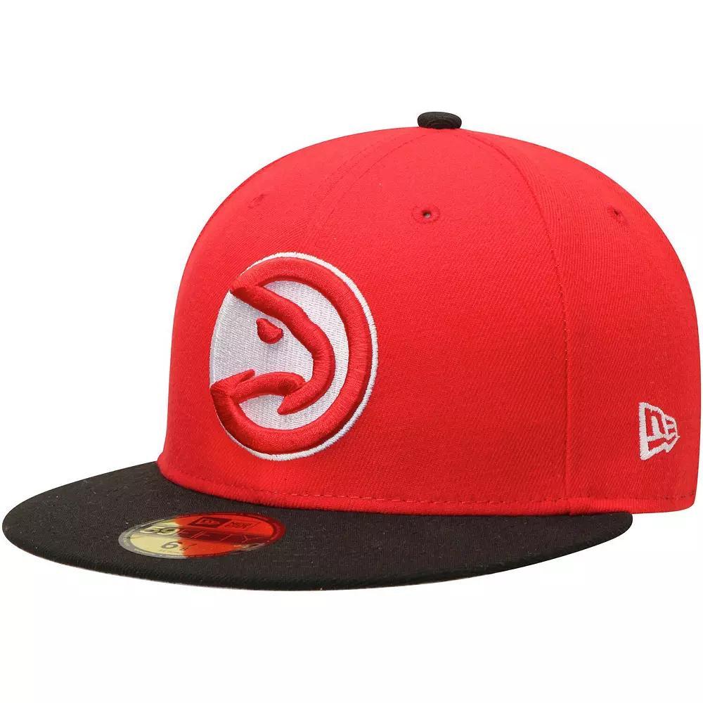 Men's New Era Red/Black Atlanta Hawks Official Team Color 2Tone 59FIFTY Fitted Hat, Size: 7 3/4 Product Image
