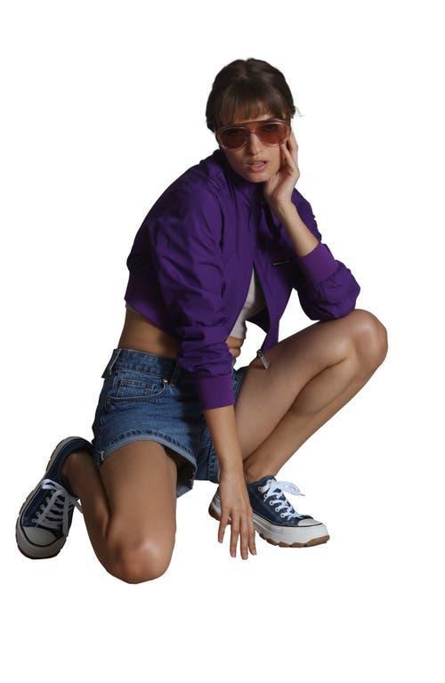 Members Only Women's Mini Cropped Racer Jacket in Black at Nordstrom, Size X-Large Product Image