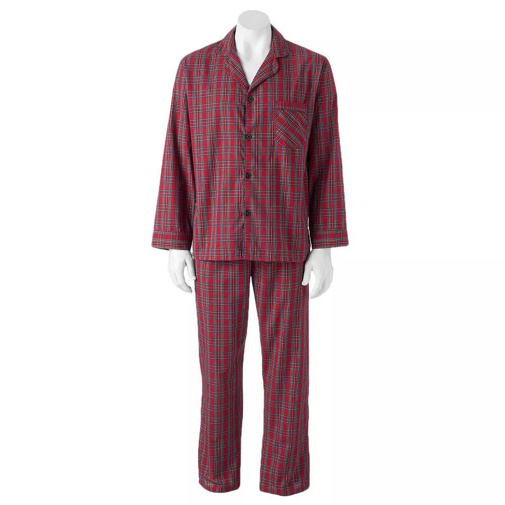Big & Tall Hanes® Classics Pajama Set, Men's, Size: 4XL, Blue Plaid Product Image